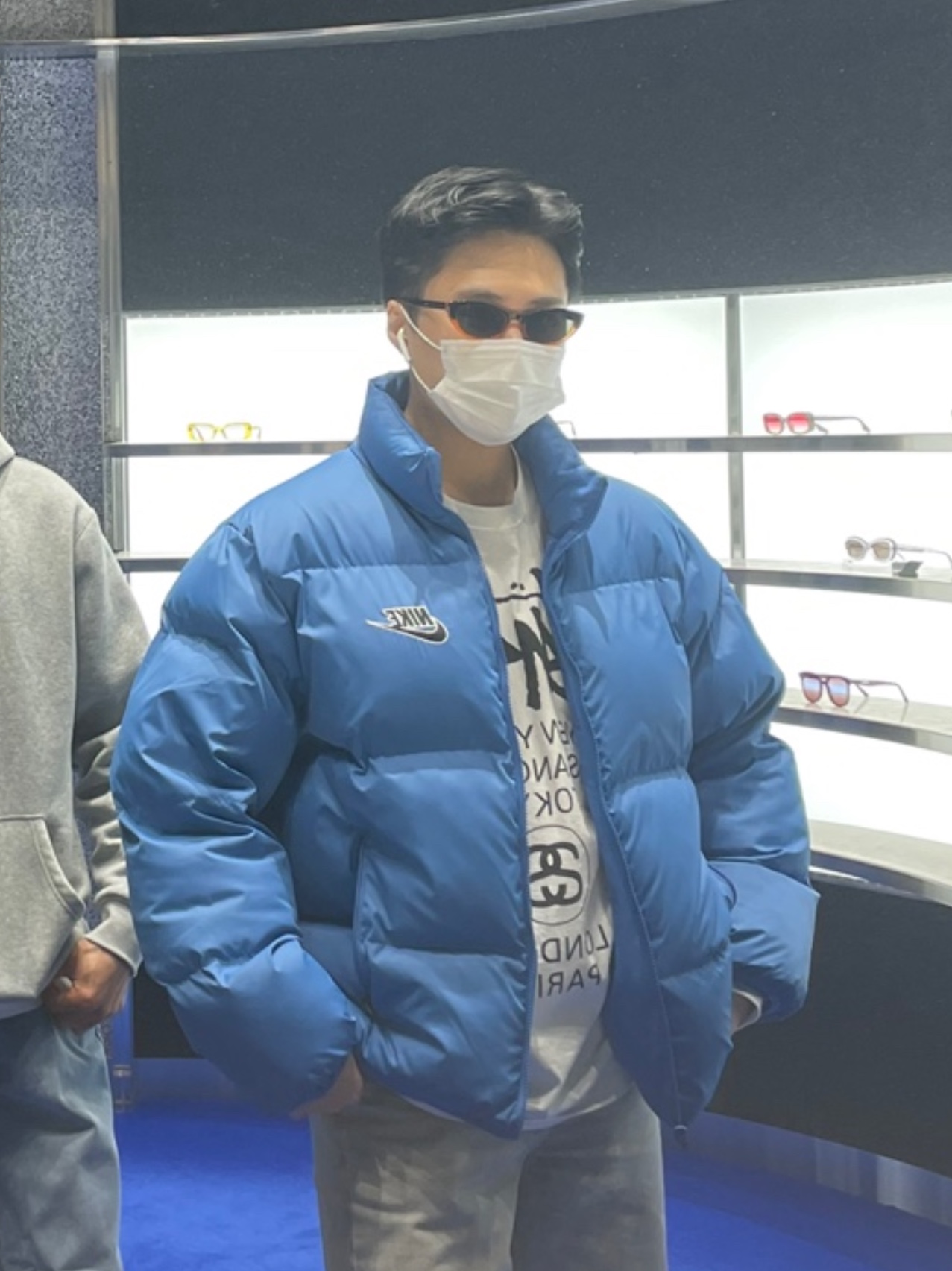 Supreme x Nike Reversible Puffy Jacket Blue - 21SS 착용 스타일