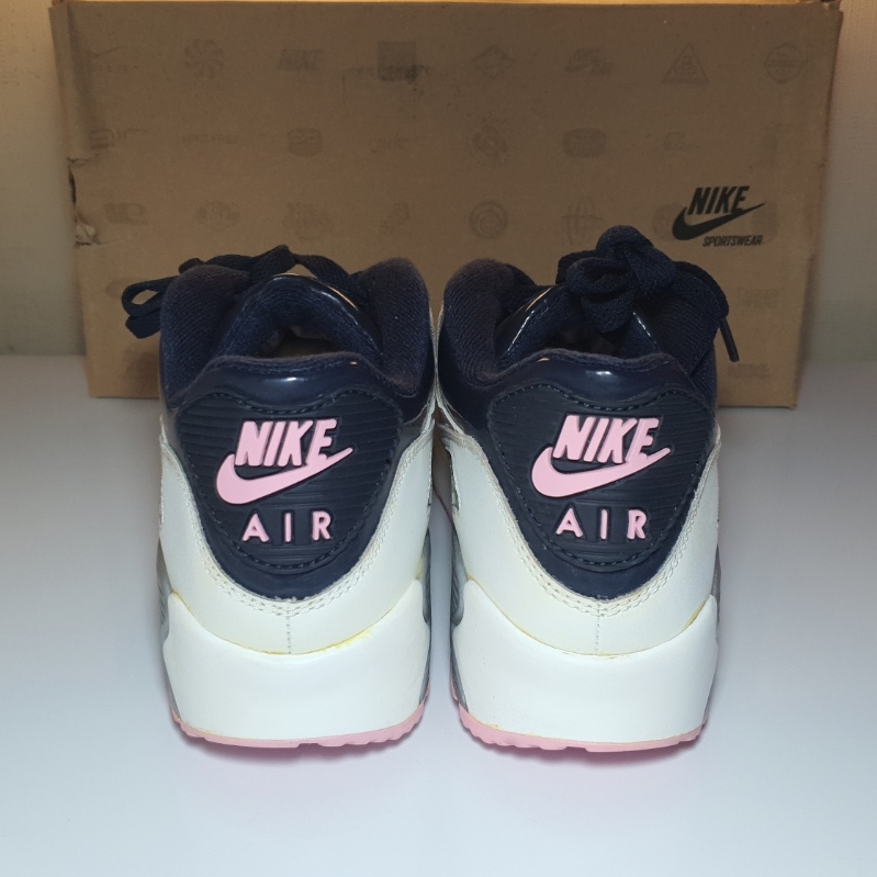 (GS) Nike Air Max 90 CL White Pink Obsidian 착용 스타일 - 2