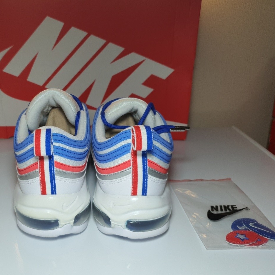 Nike Air Max 97 Game Royal Metallic Silver University Red 착용 스타일 - 2