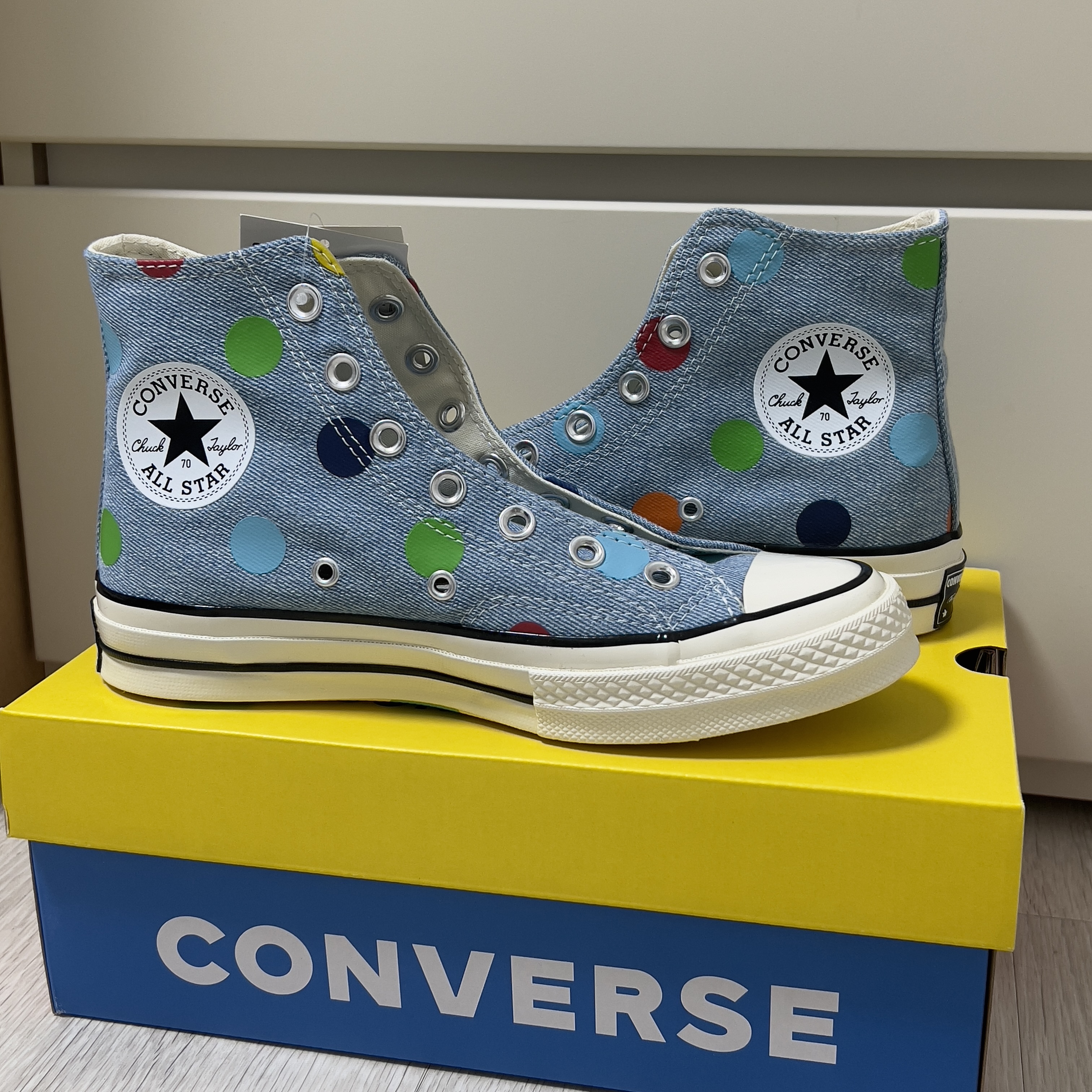 Converse x Golf le Fleur Chuck 70 Hi Polka 착용 스타일 - 1