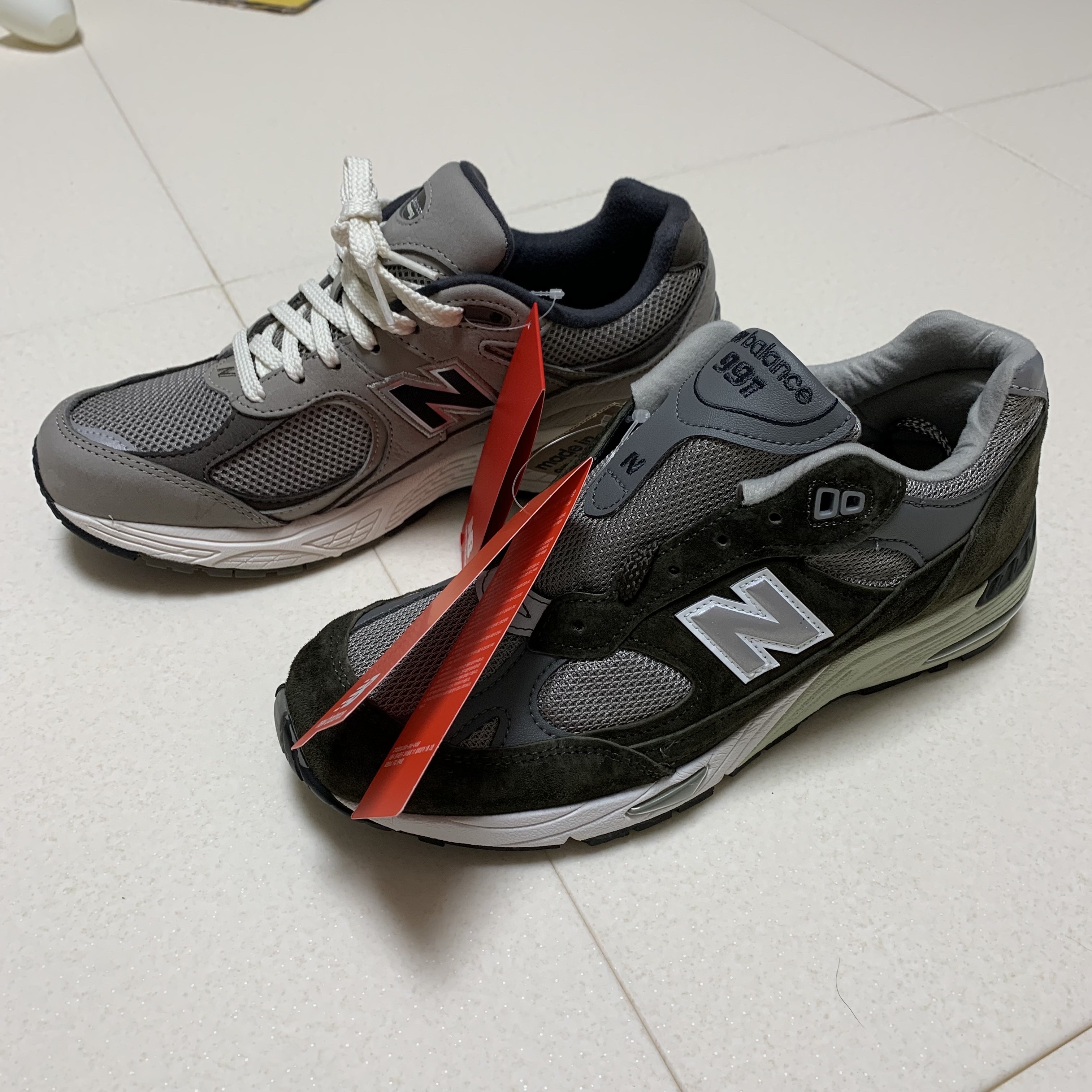 New Balance 991 Made in UK Dark Green, New Balance 2002 Warm Alpaca 착용 스타일