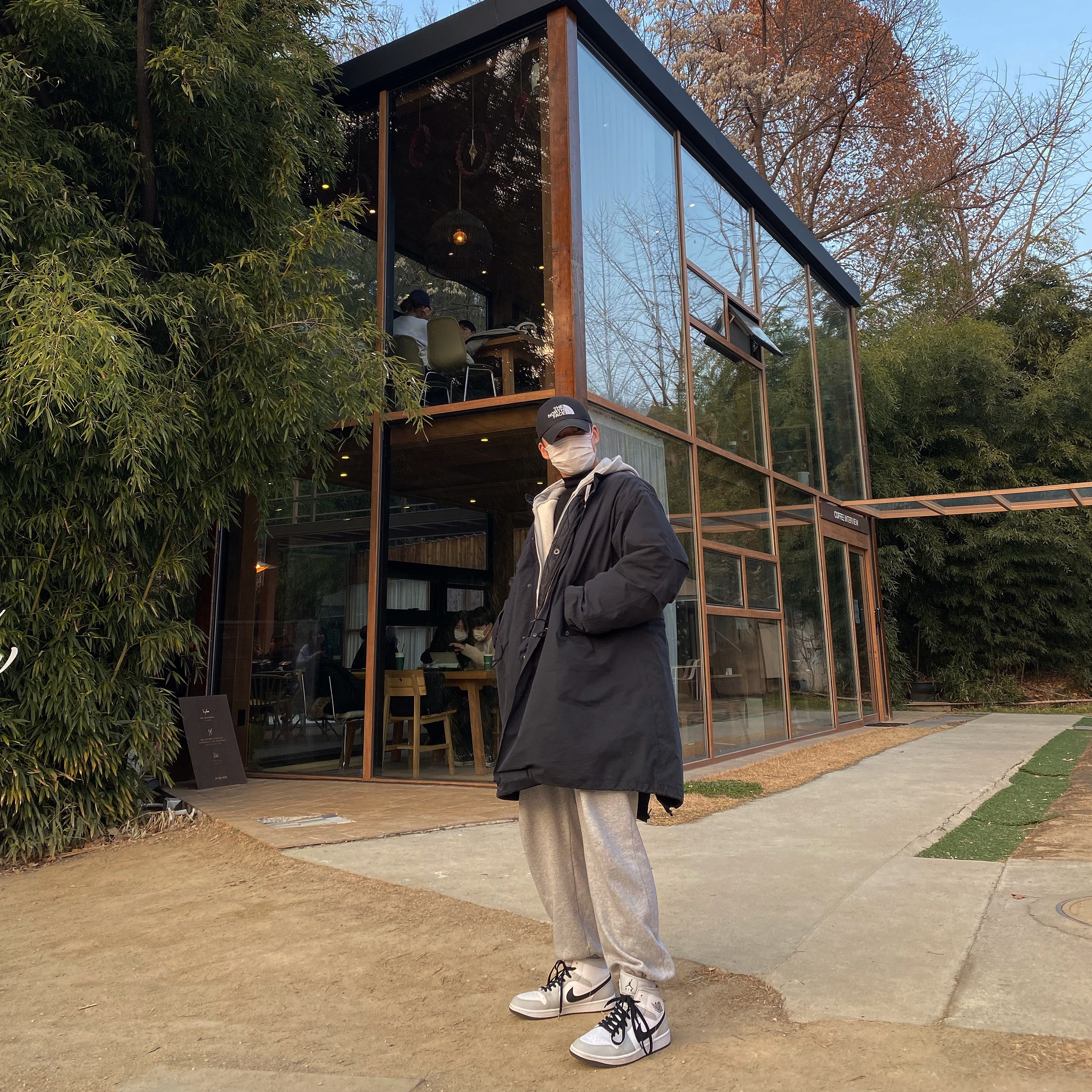 (W) Jordan 1 Mid Grey Fog 착용 스타일