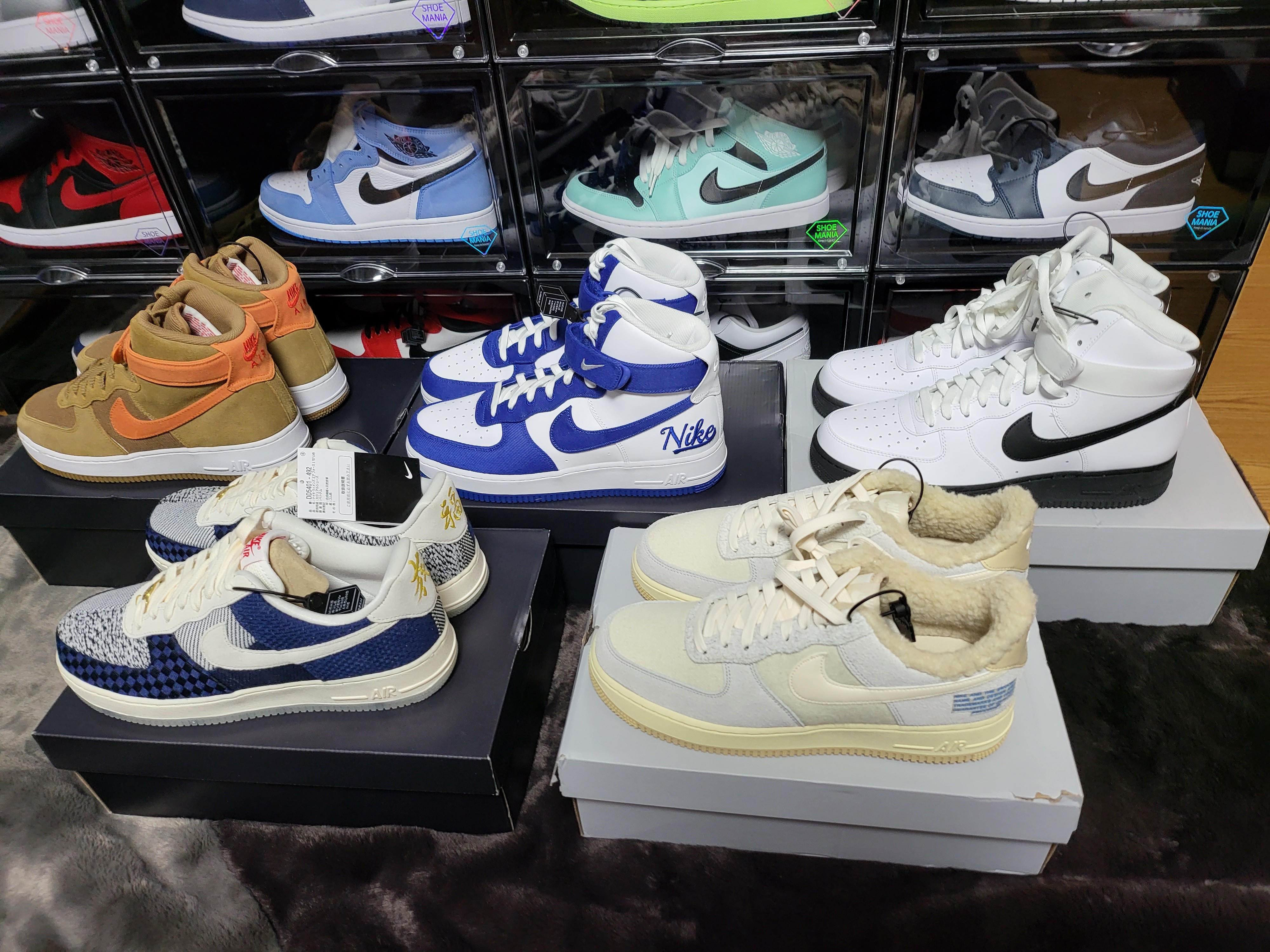 (W) Nike Air Force 1 '07 LV8 Sashiko, Nike Air Force 1 High '07 LV8 EMB Dodgers 착용 스타일 - 1