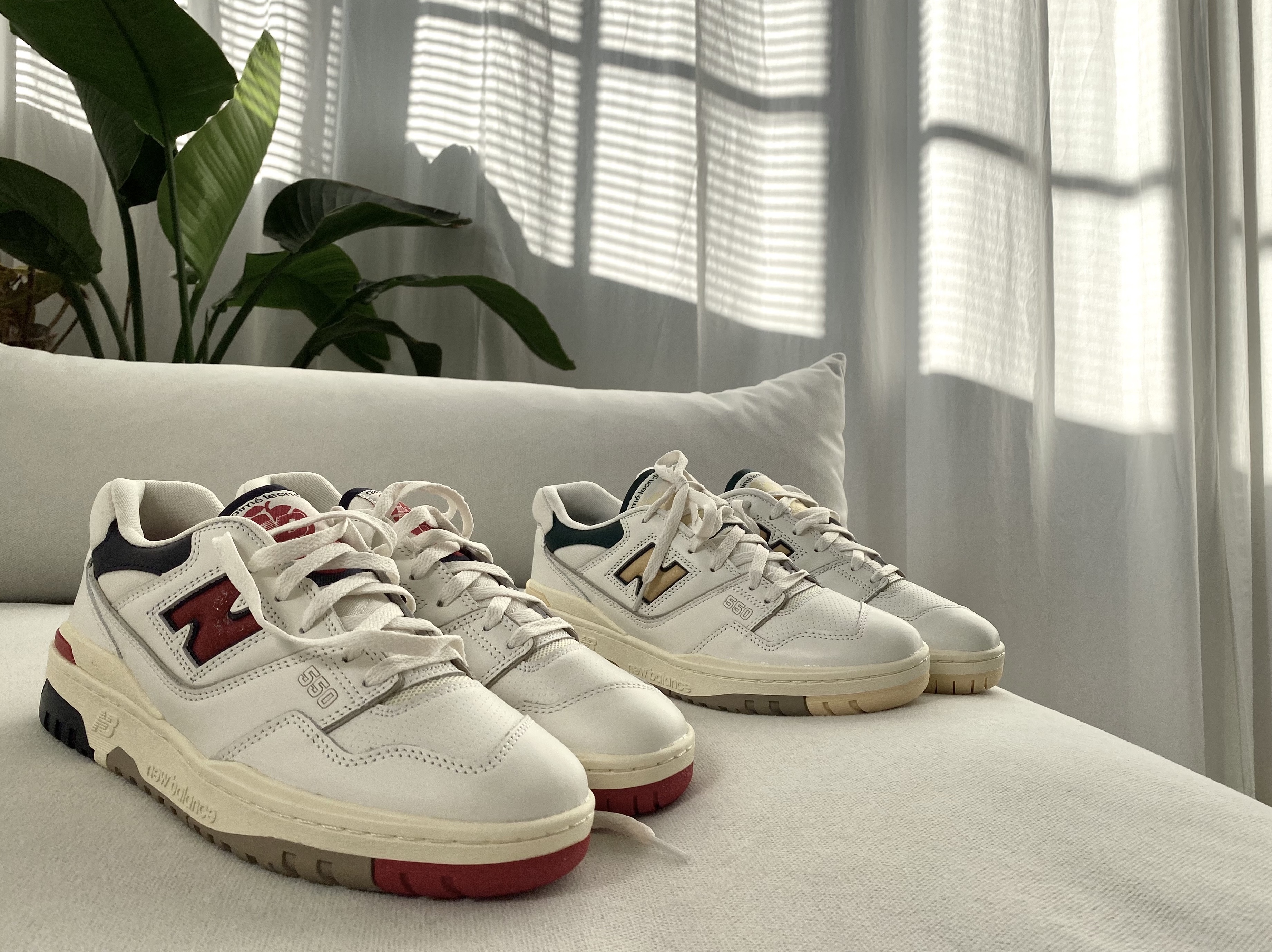 New Balance x Aime Leon Dore 550 Navy Red, New Balance x Aime Leon Dore 550 Green Yellow 착용 스타일 - 3