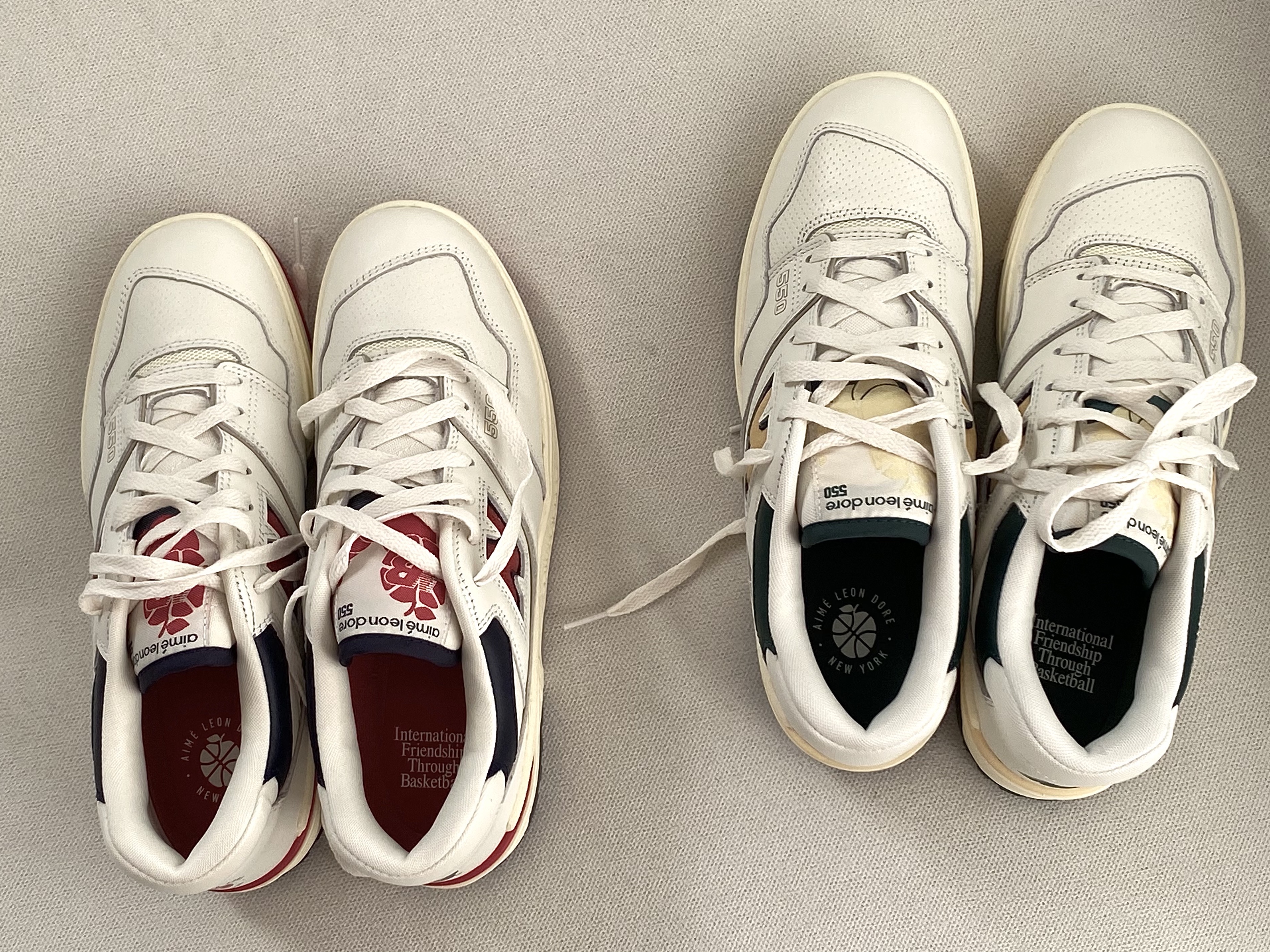 New Balance x Aime Leon Dore 550 Navy Red, New Balance x Aime Leon Dore 550 Green Yellow 착용 스타일 - 1