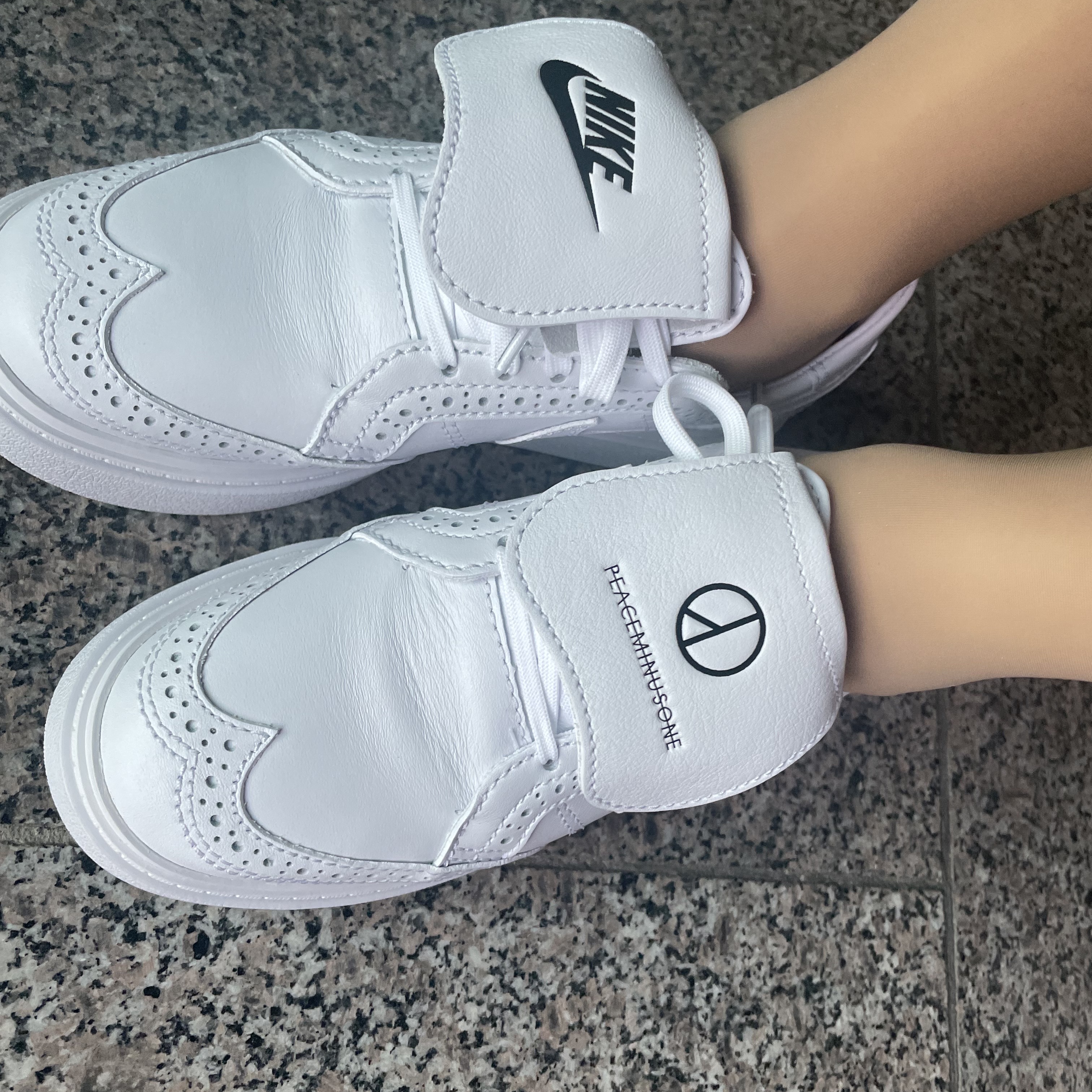 Nike x Peaceminusone Kwondo1 White 착용 스타일 - 2