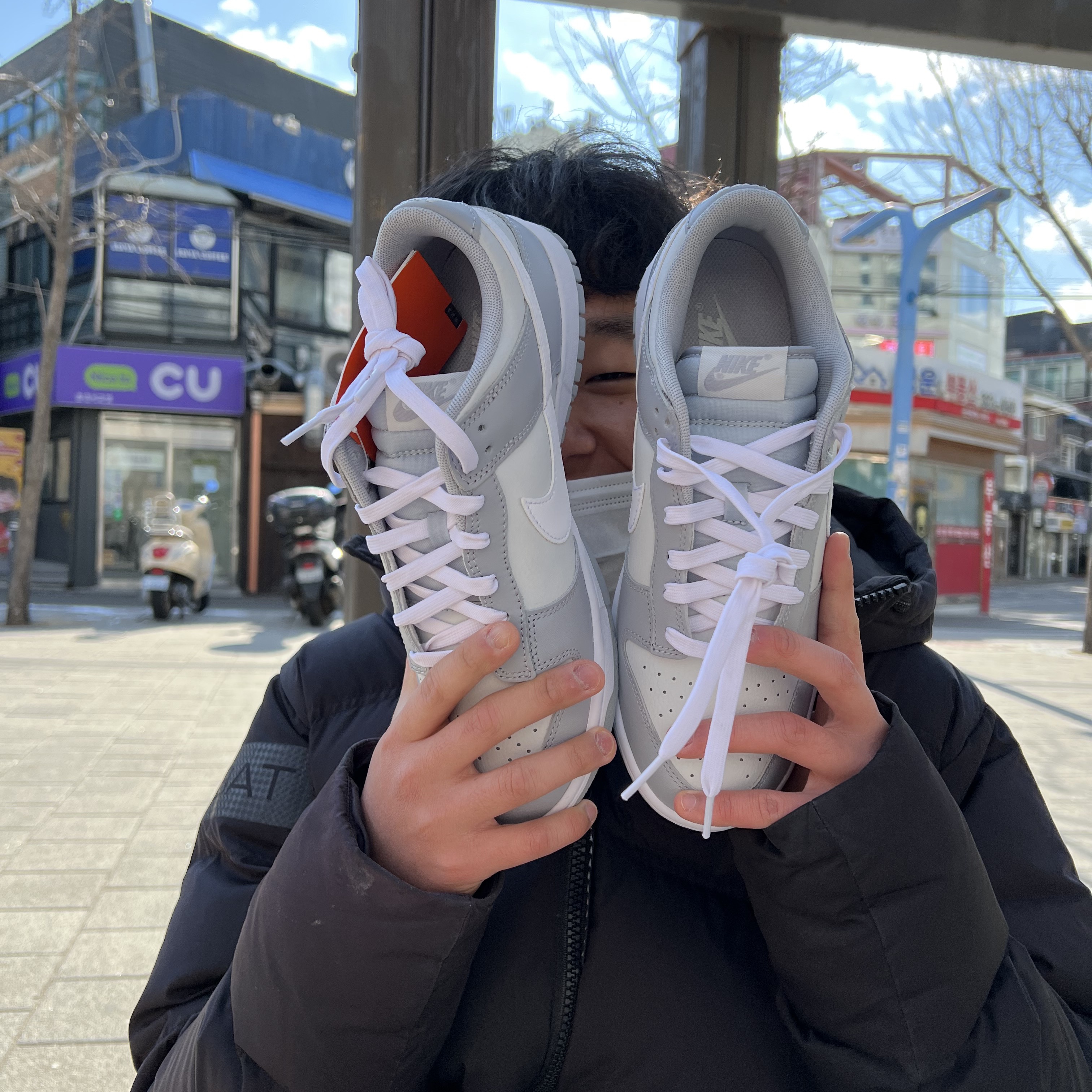 Nike Dunk Low Retro Wolf Grey 착용 스타일 - 3