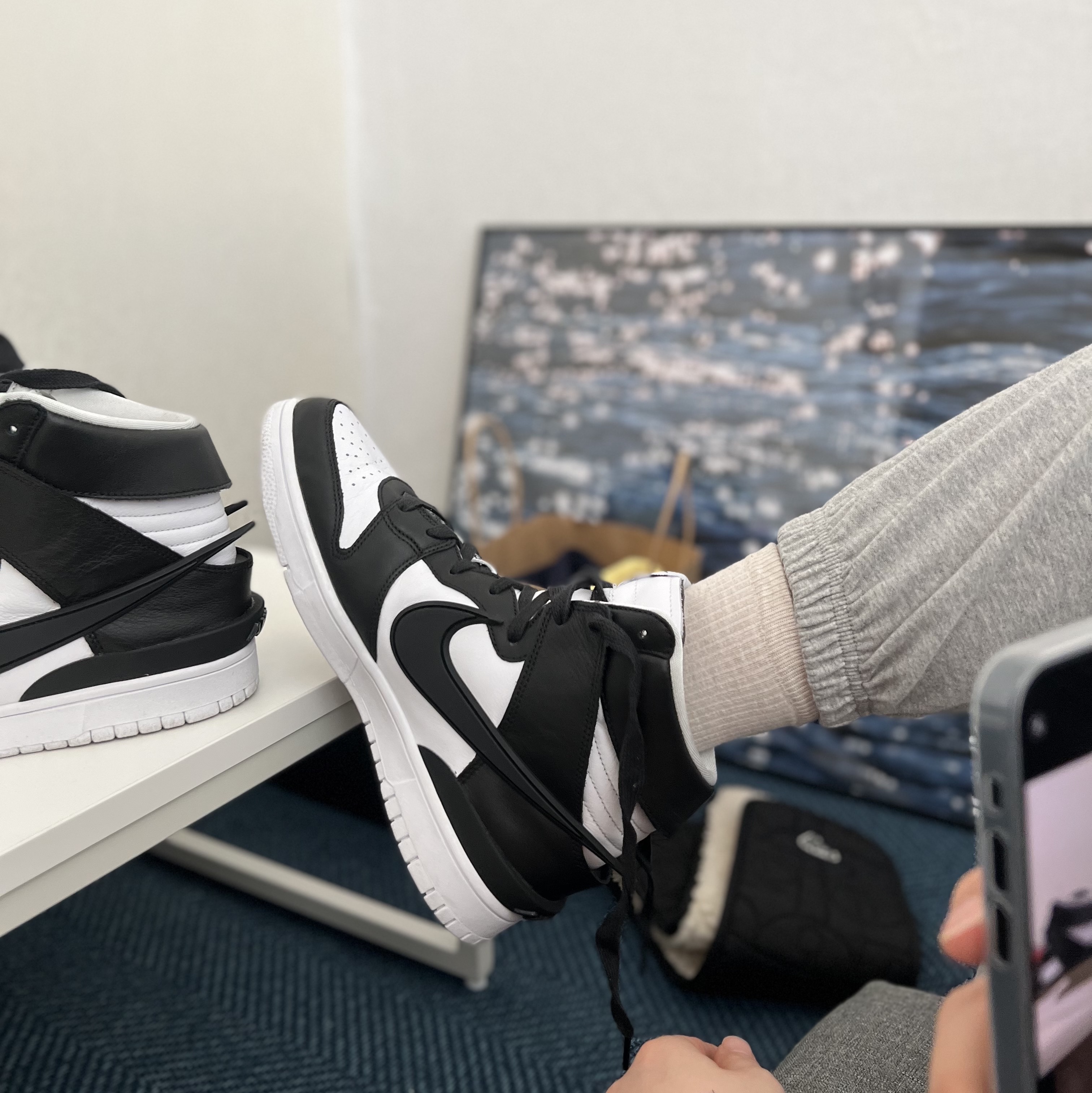 Nike x Ambush Dunk High Black 착용 스타일 - 1