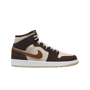(W) Jordan 1 Mid Fleece Baroque Brown Sail