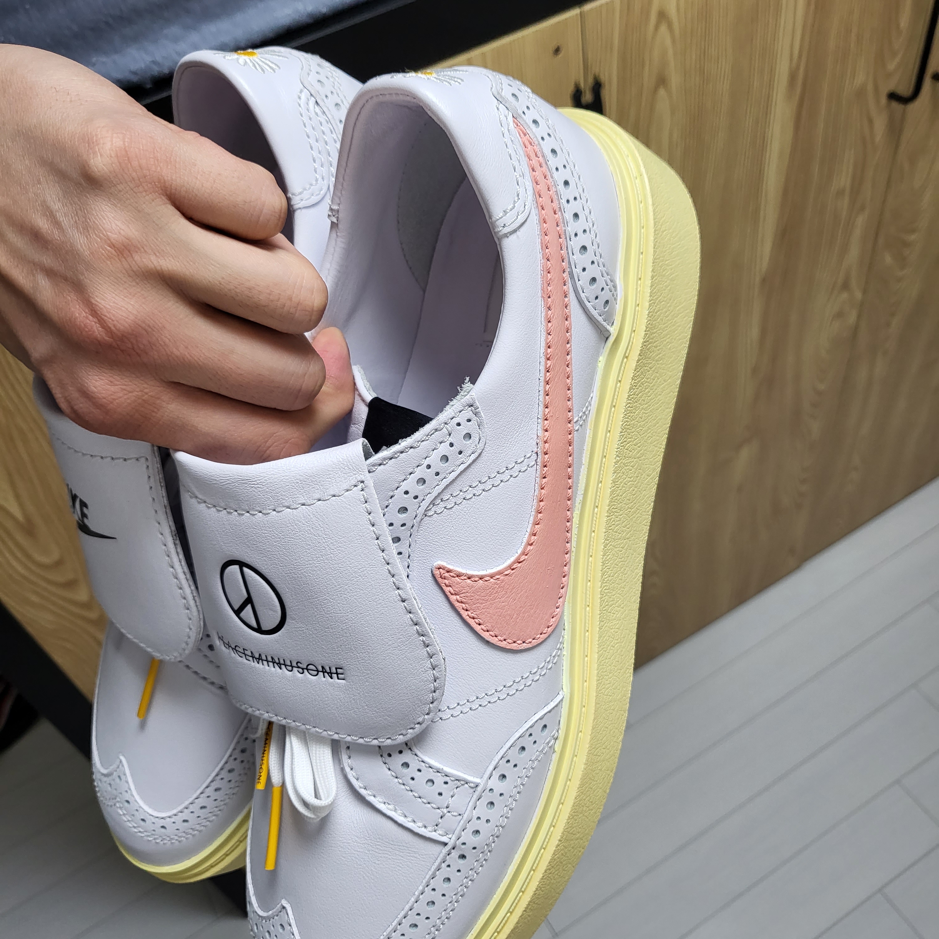Nike x Peaceminusone Kwondo1 White 착용 스타일