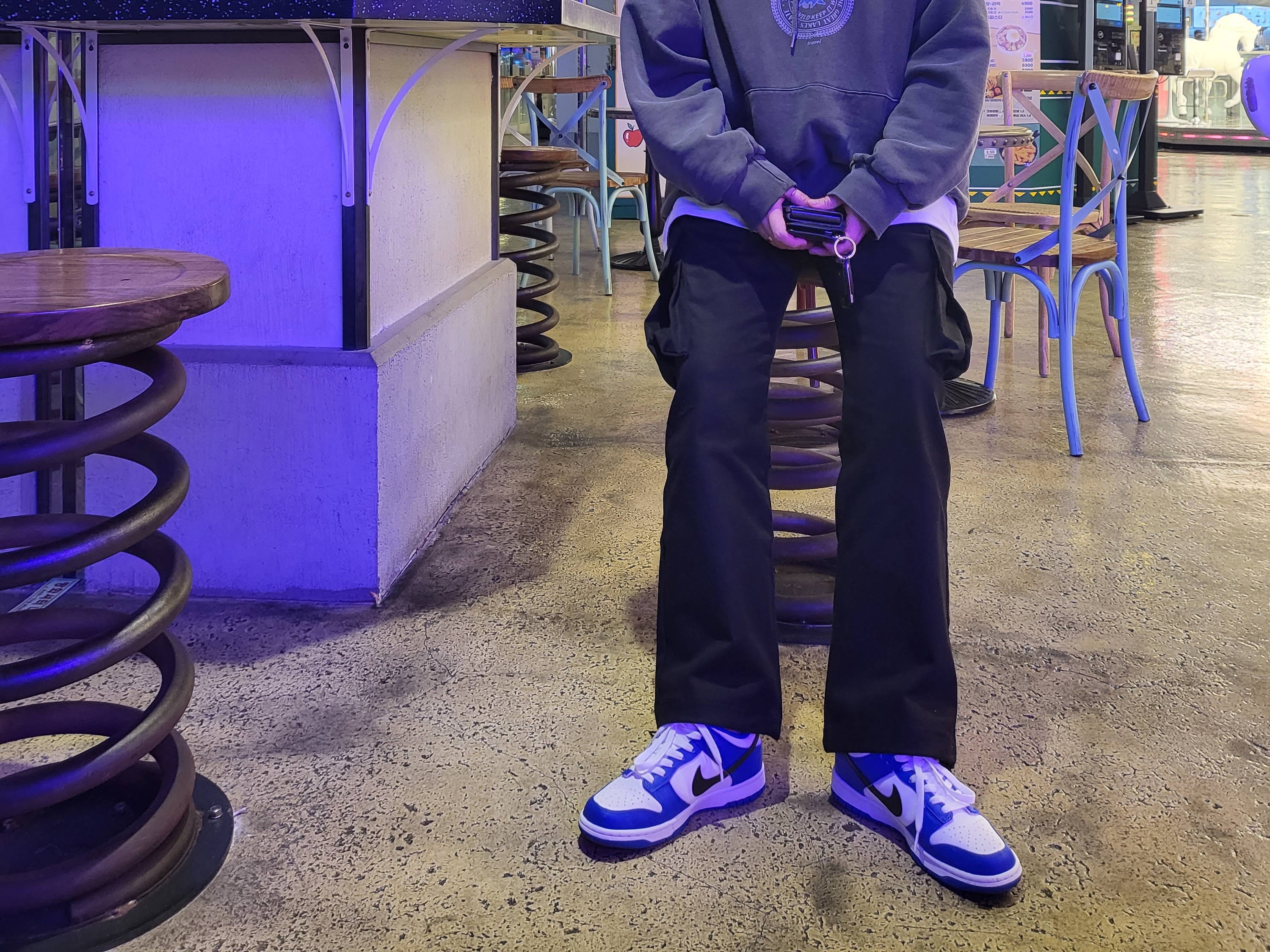 (GS) Nike Dunk Low Bright Crimson Game Royal 착용 스타일 - 2