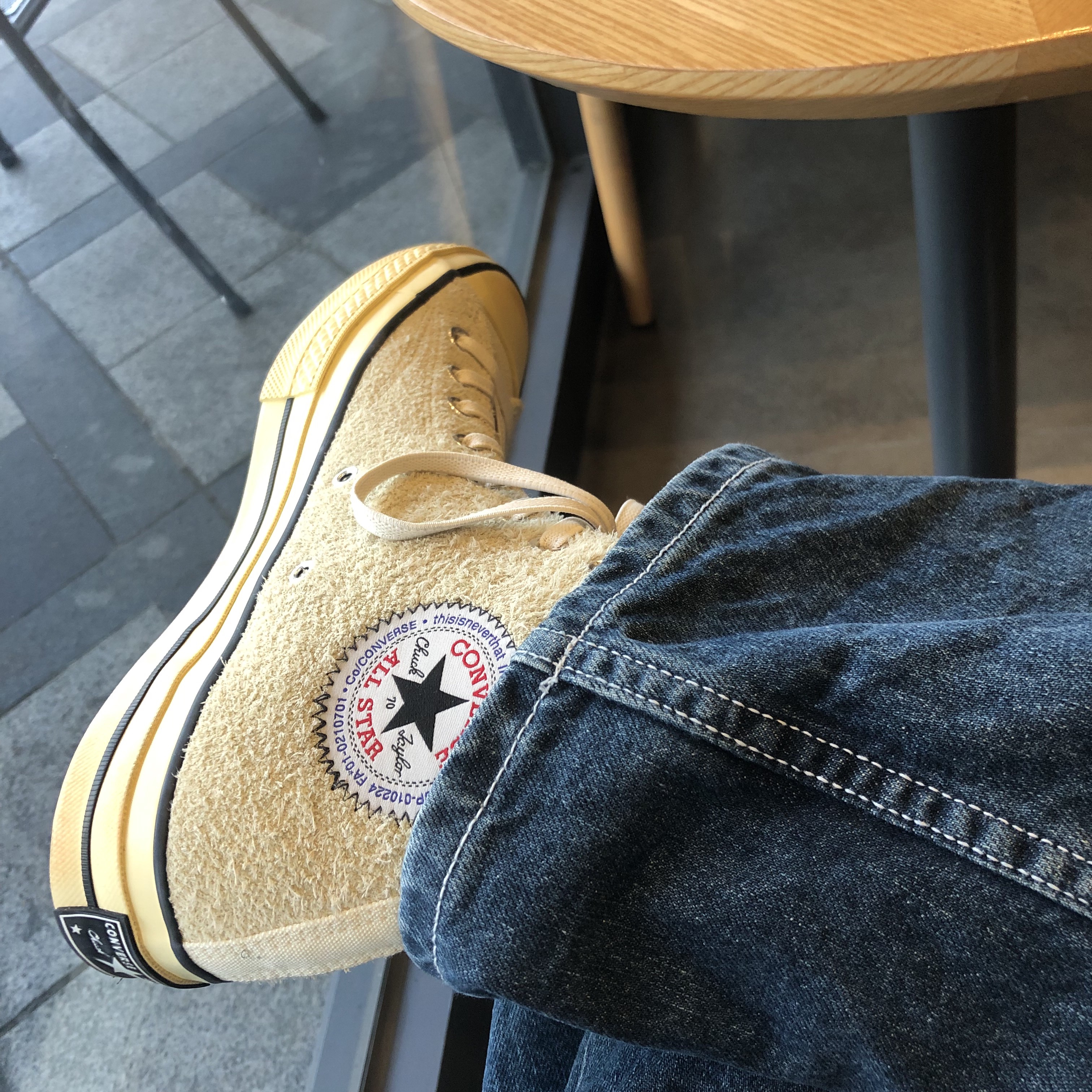 Converse x Thisisneverthat Chuck 70 High Lemon Icing 착용 스타일