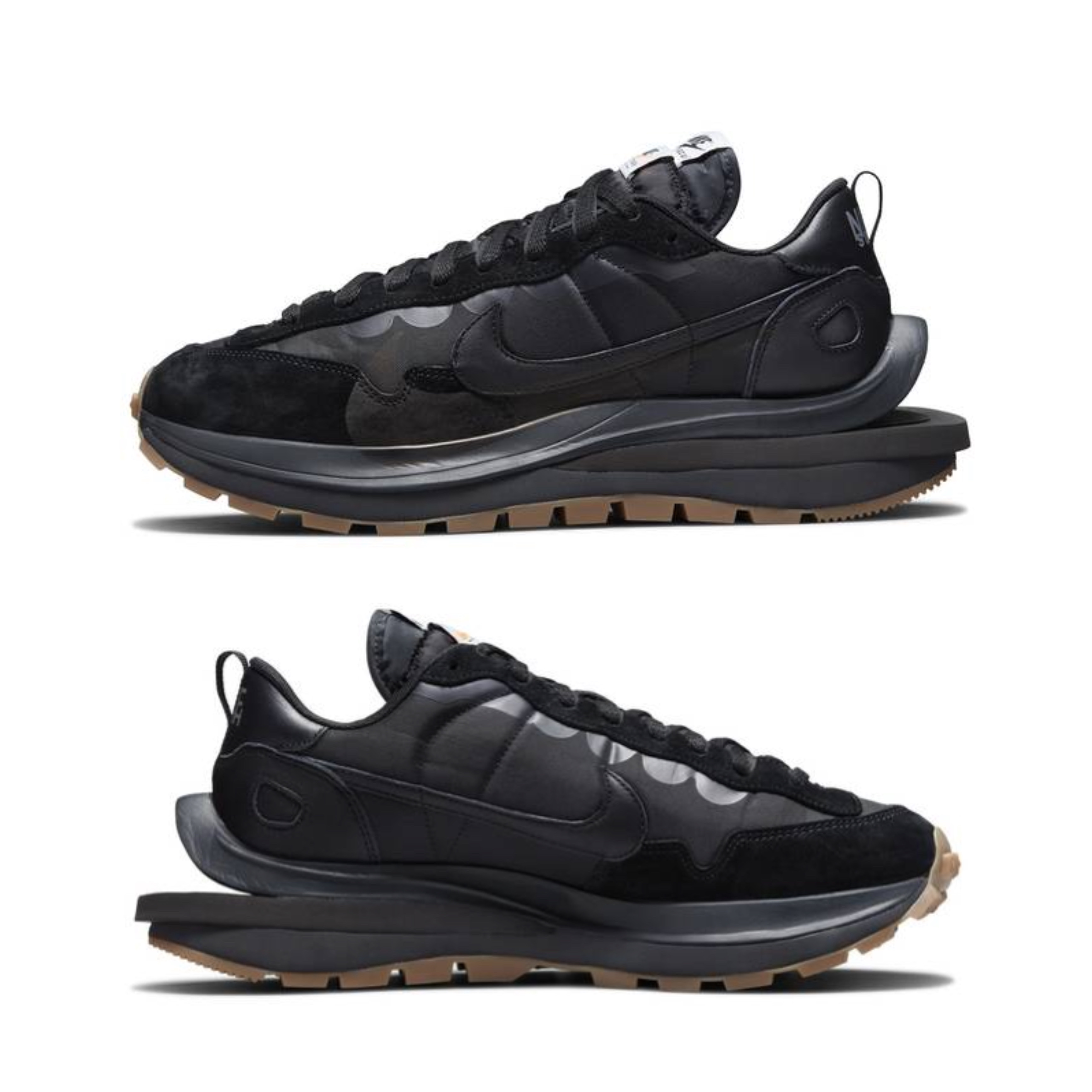 Nike x Sacai VaporWaffle Black and Gum 착용 스타일 - 3