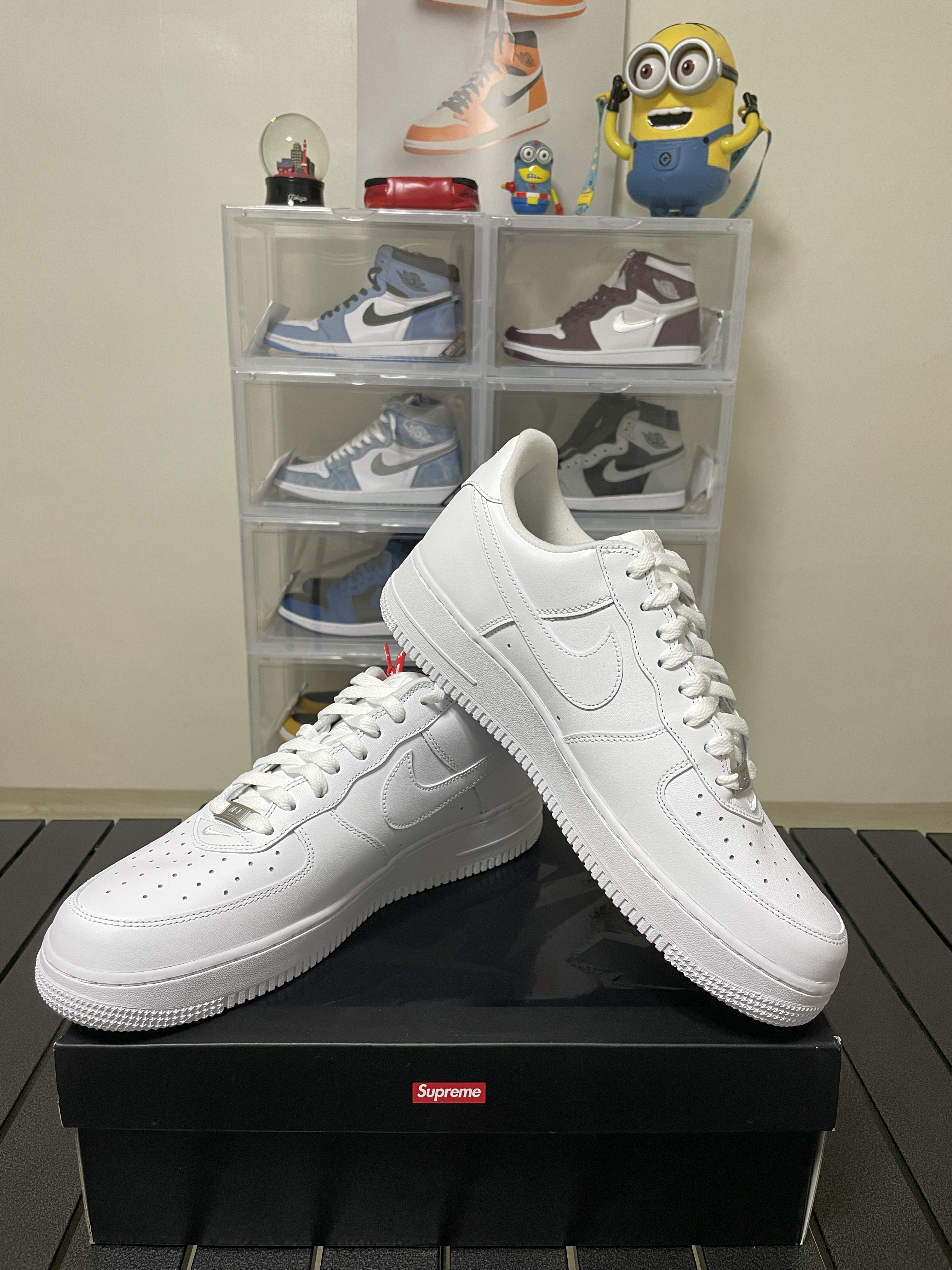 Nike x Supreme Air Force 1 Low White 착용 스타일