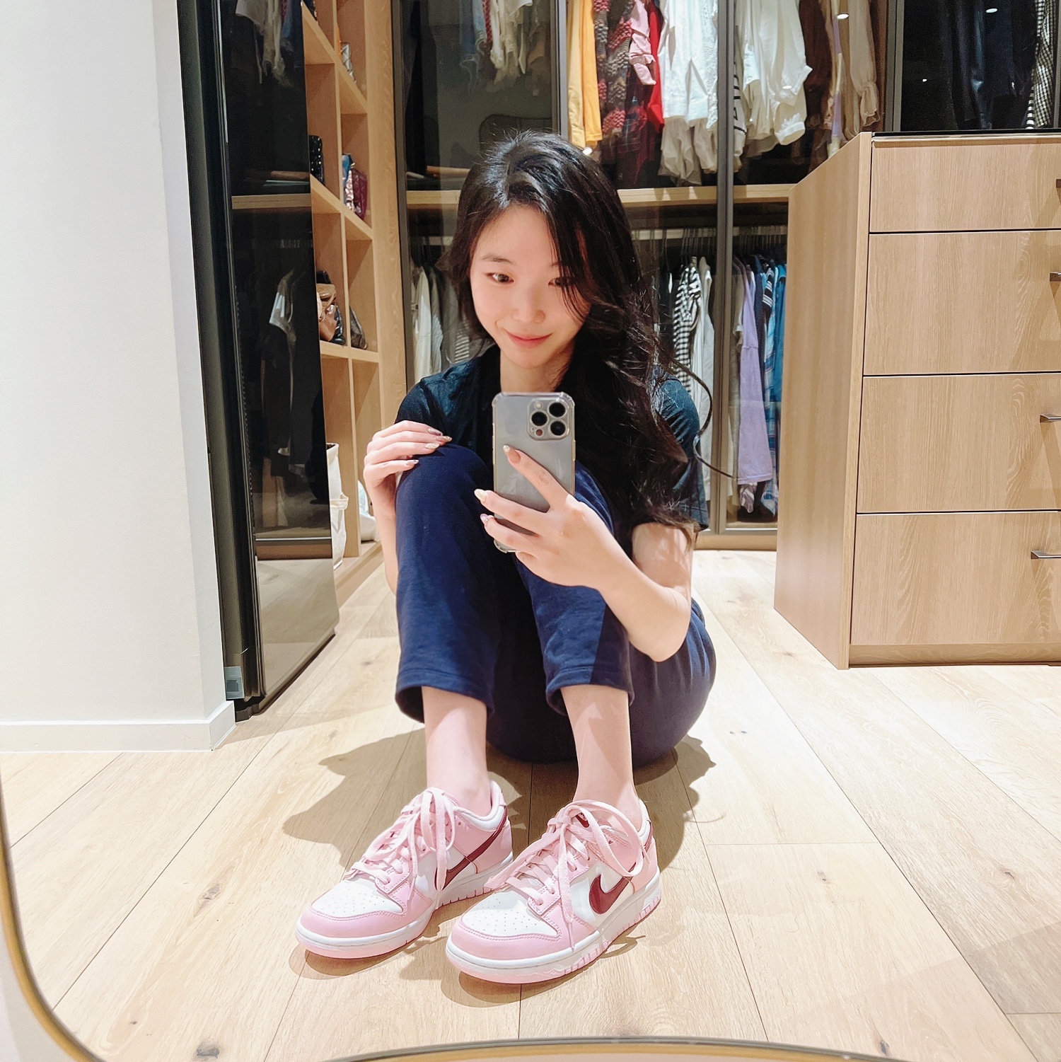 (GS) Nike Dunk Low Pink Foam 착용 스타일