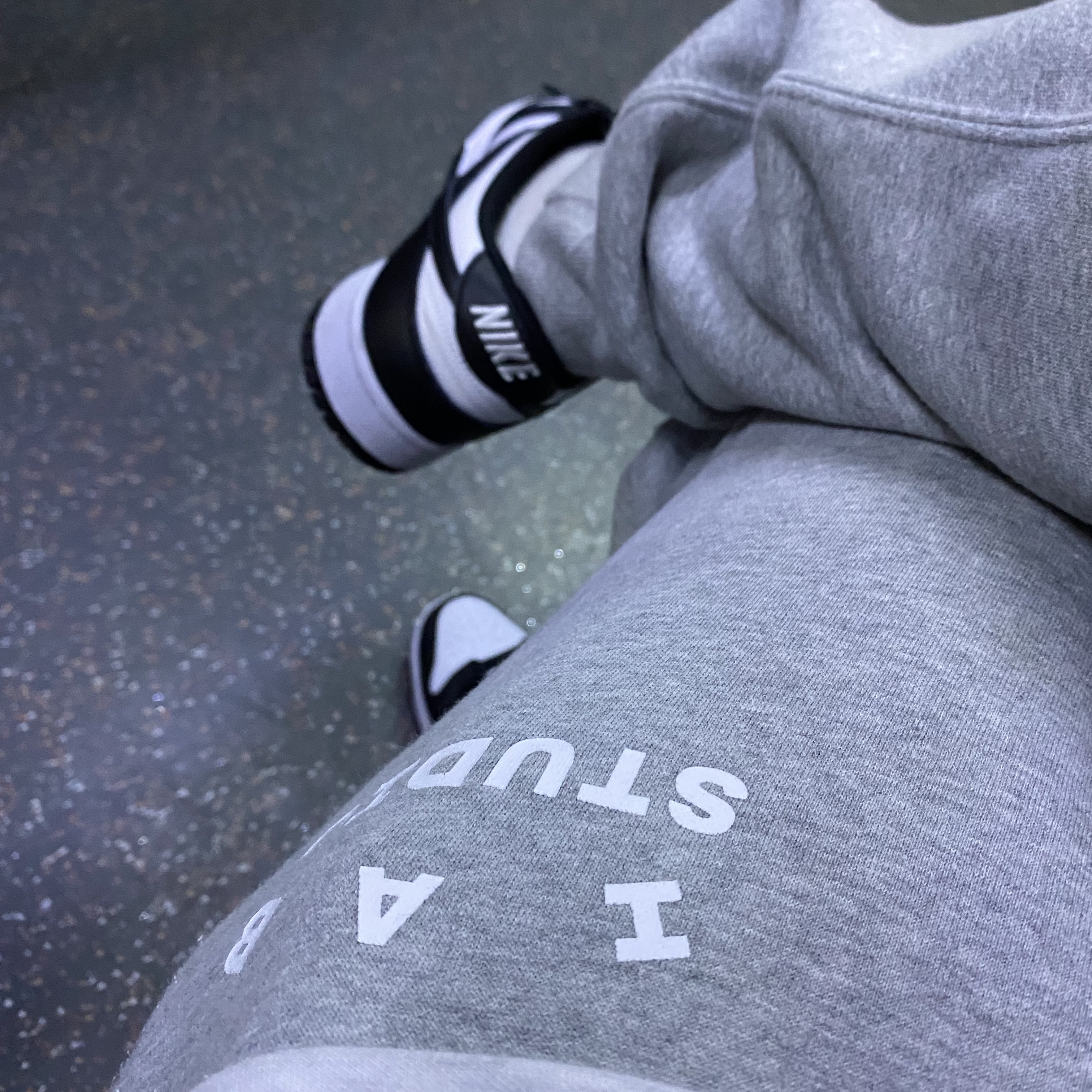 IAB Studio Sweatpants Gray - 21SS, Nike Dunk Low Retro Black 착용 스타일