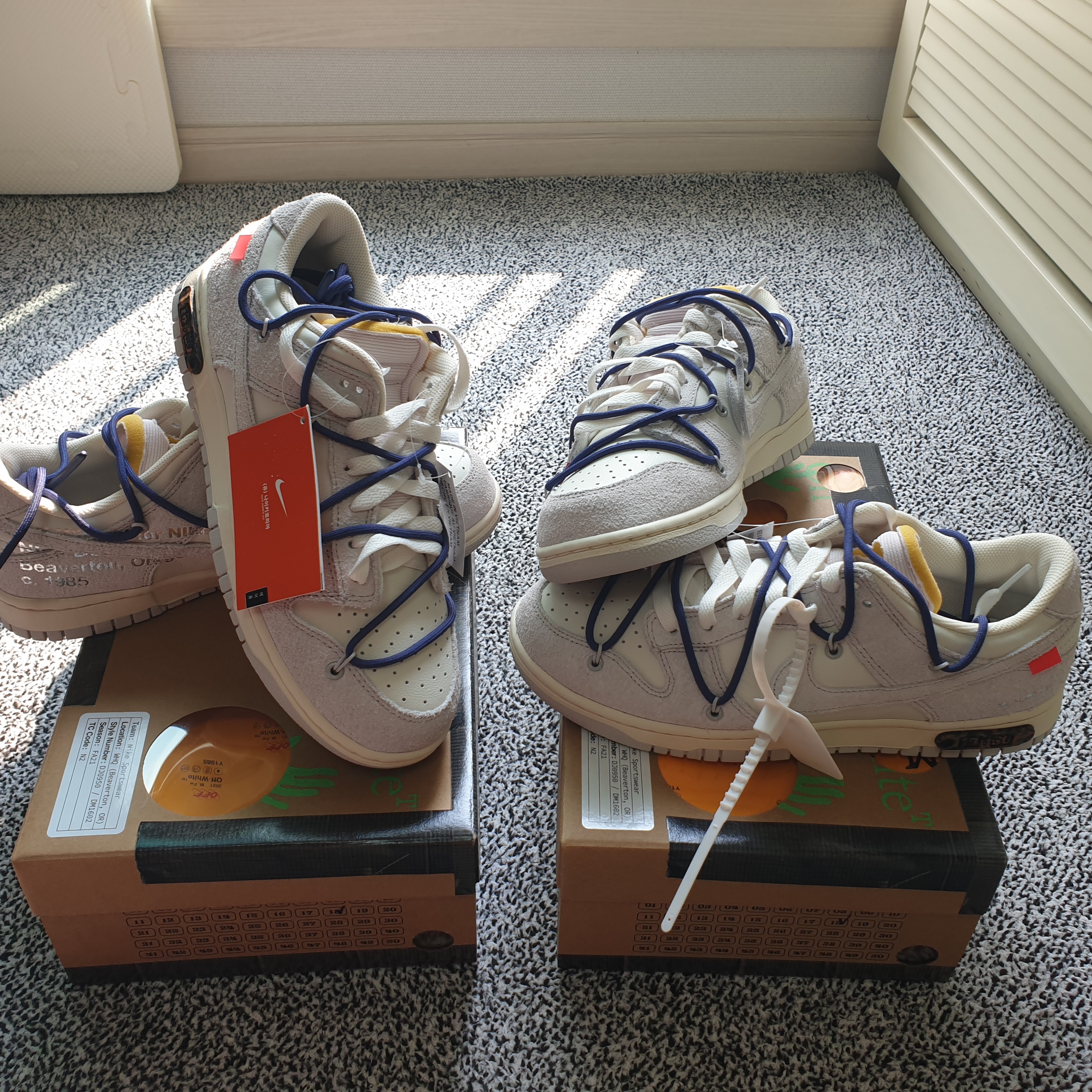 Nike x Off-White Dunk Low The 50 - Lot 18 착용 스타일
