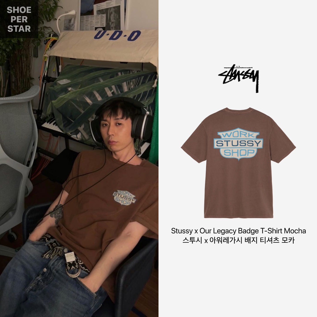 Stussy x Takahiromiyashita The Soloist 40 WT T-Shirt, Stussy x Noma t.d. Denim Zip Work Jacket Washed Black 착용 스타일 - 4