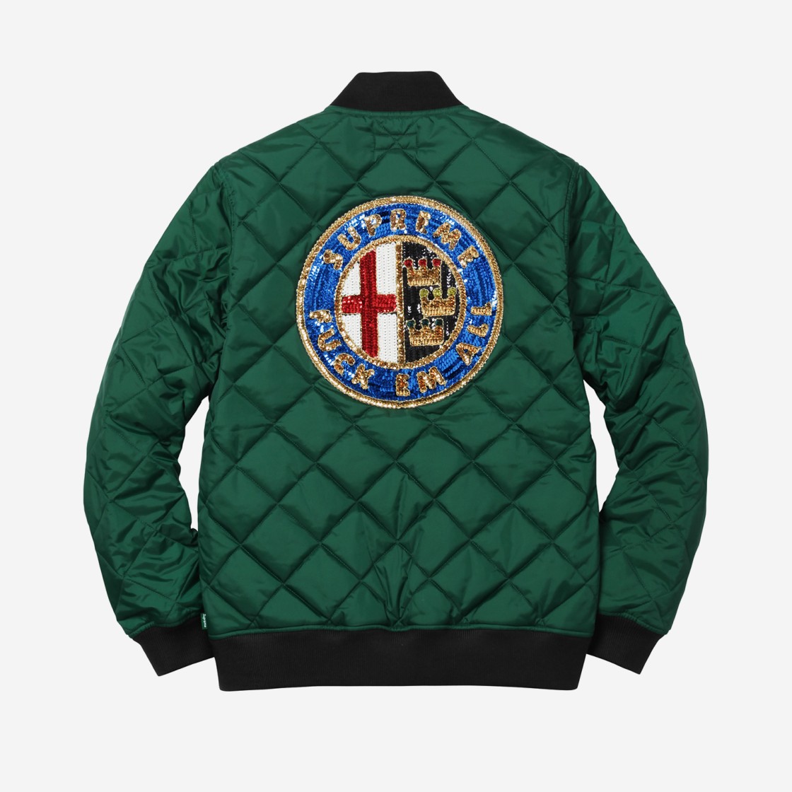 Supreme Sequin Patch Quilted Bomber Green - 16SS 상세 이미지 1