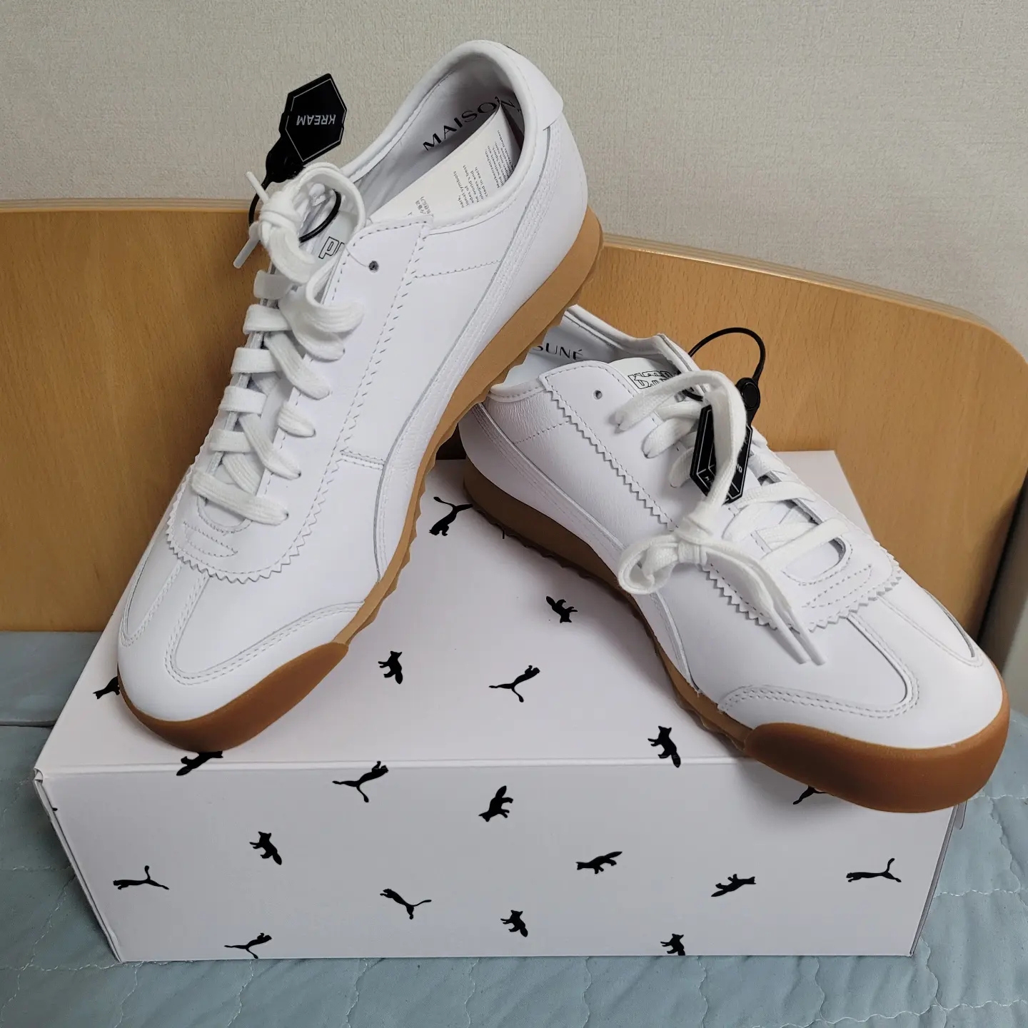 Puma x Maison Kitsune Roma White 착용 스타일 - 1