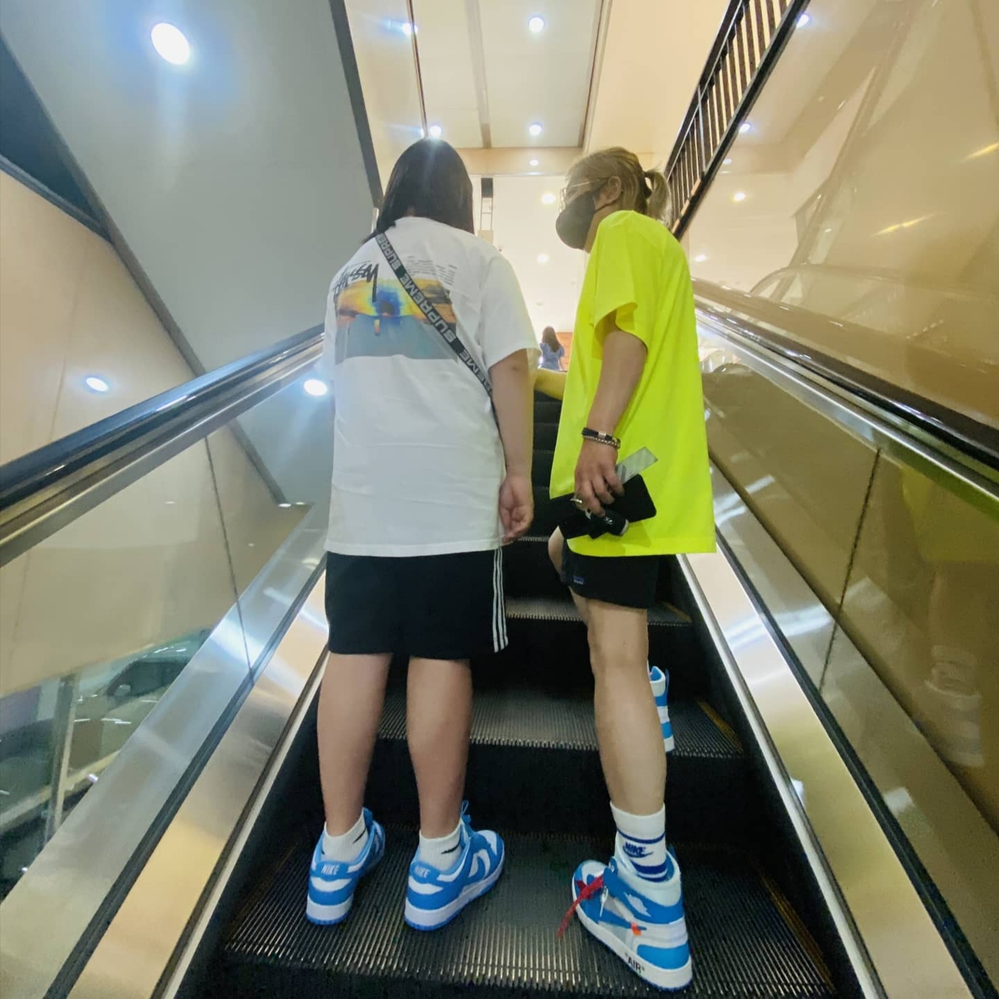 Jordan 1 x Off-White Retro High University Blue, Nike Dunk Low Retro University Blue 착용 스타일 - 3