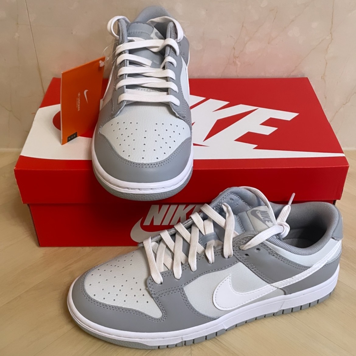 Nike Dunk Low Retro Wolf Grey 착용 스타일 - 1