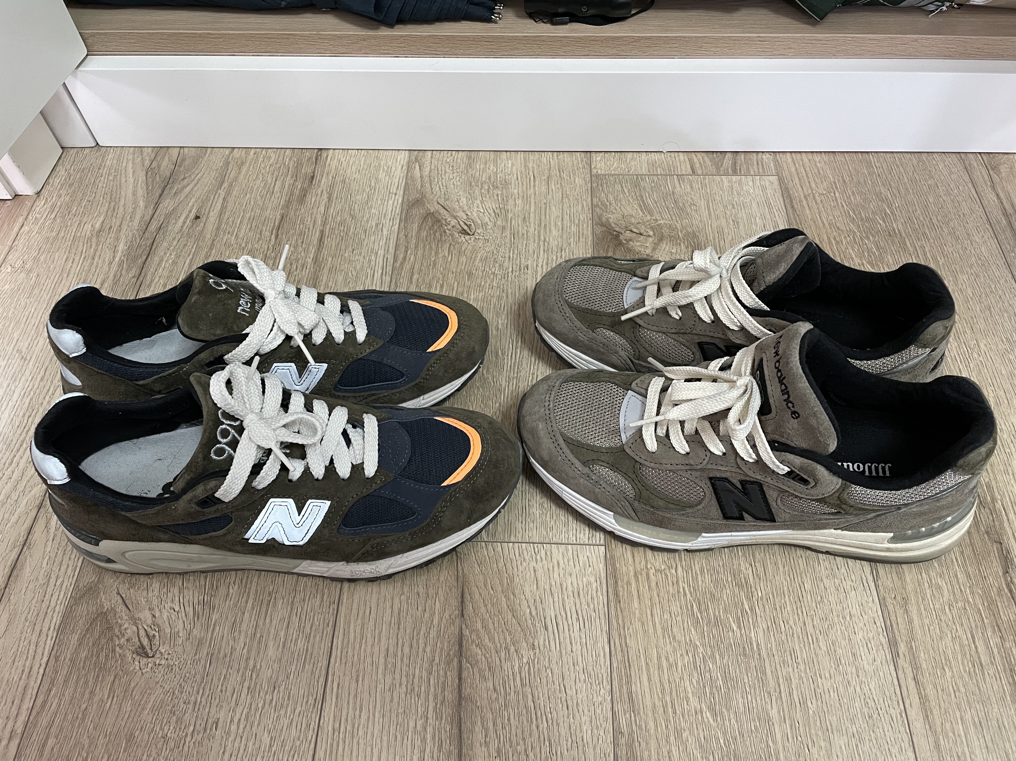 New Balance x JJJJound 992 Made in USA Grey, New Balance 990v2 Made in USA Grey 착용 스타일