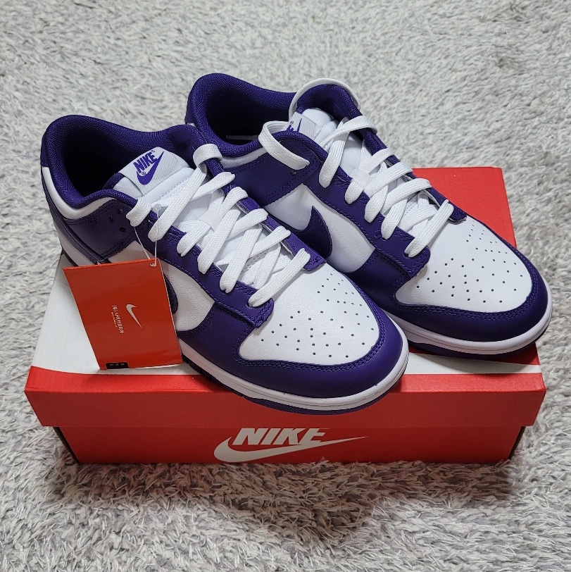 Nike Dunk Low Retro Championship Court Purple 착용 스타일 - 1