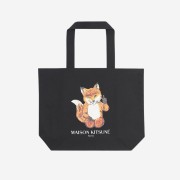 Maison Kitsune All Right Fox Tote Bag Black