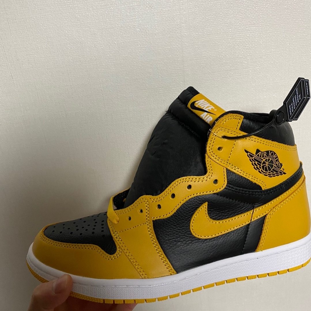 Jordan 1 Retro High OG Pollen, Nike NRG Solo Swoosh Fleece Hoodie Dark Grey Heather - US/EU 착용 스타일 - 2