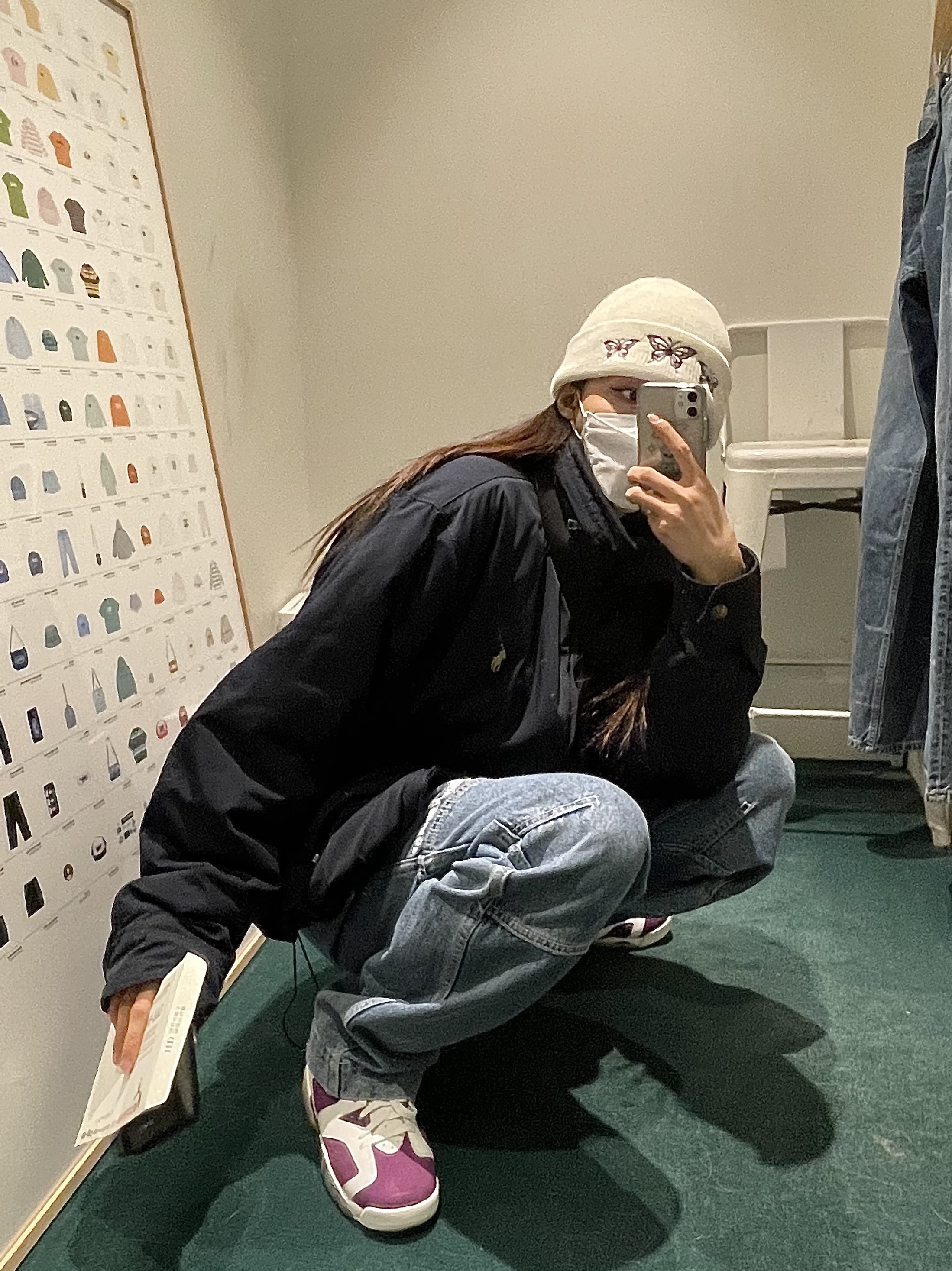 (GS) Jordan 6 Retro Grape, Jordan 6 Retro Carmine 2021 착용 스타일 - 1