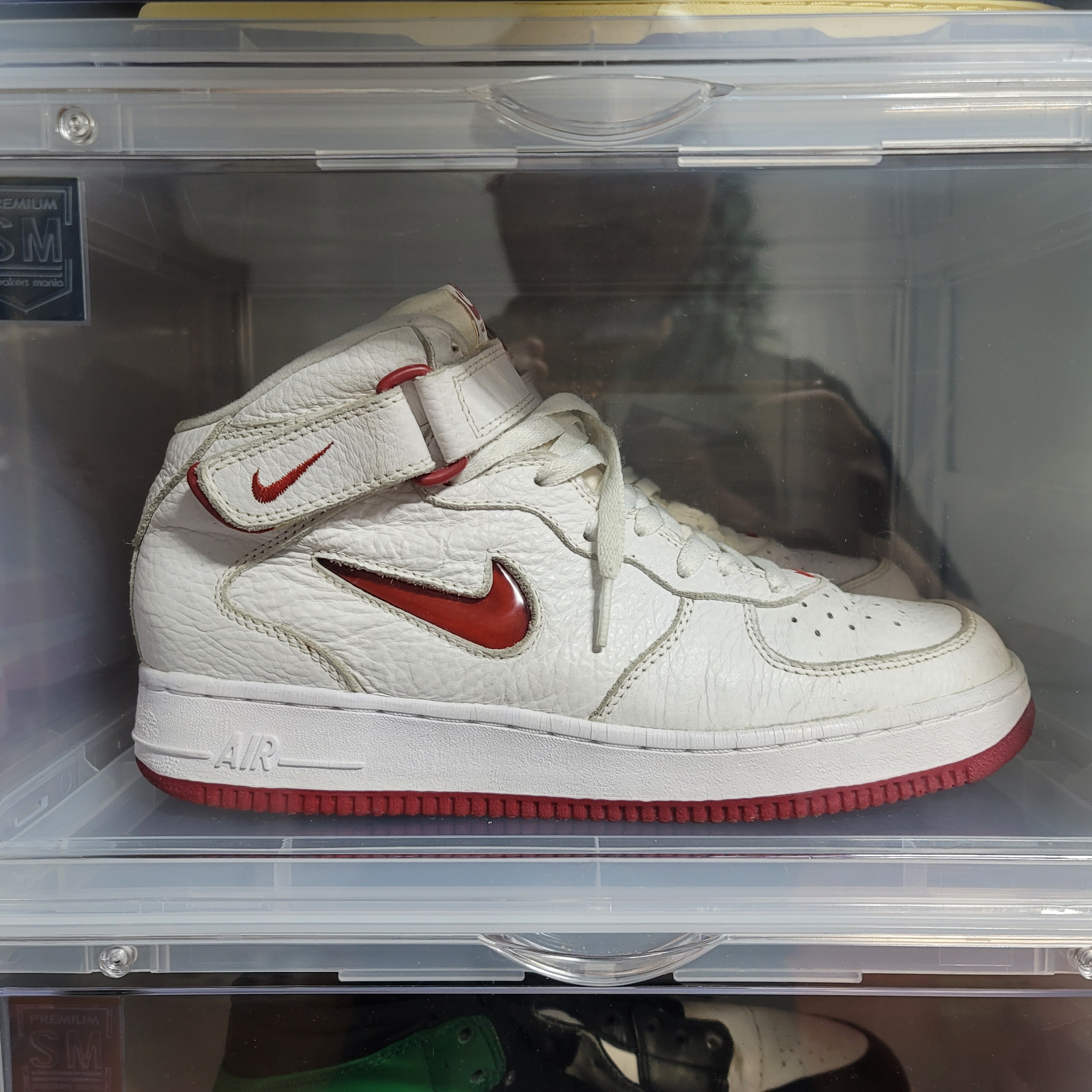 Nike Air Force 1 Mid Sail University Red 착용 스타일 - 2