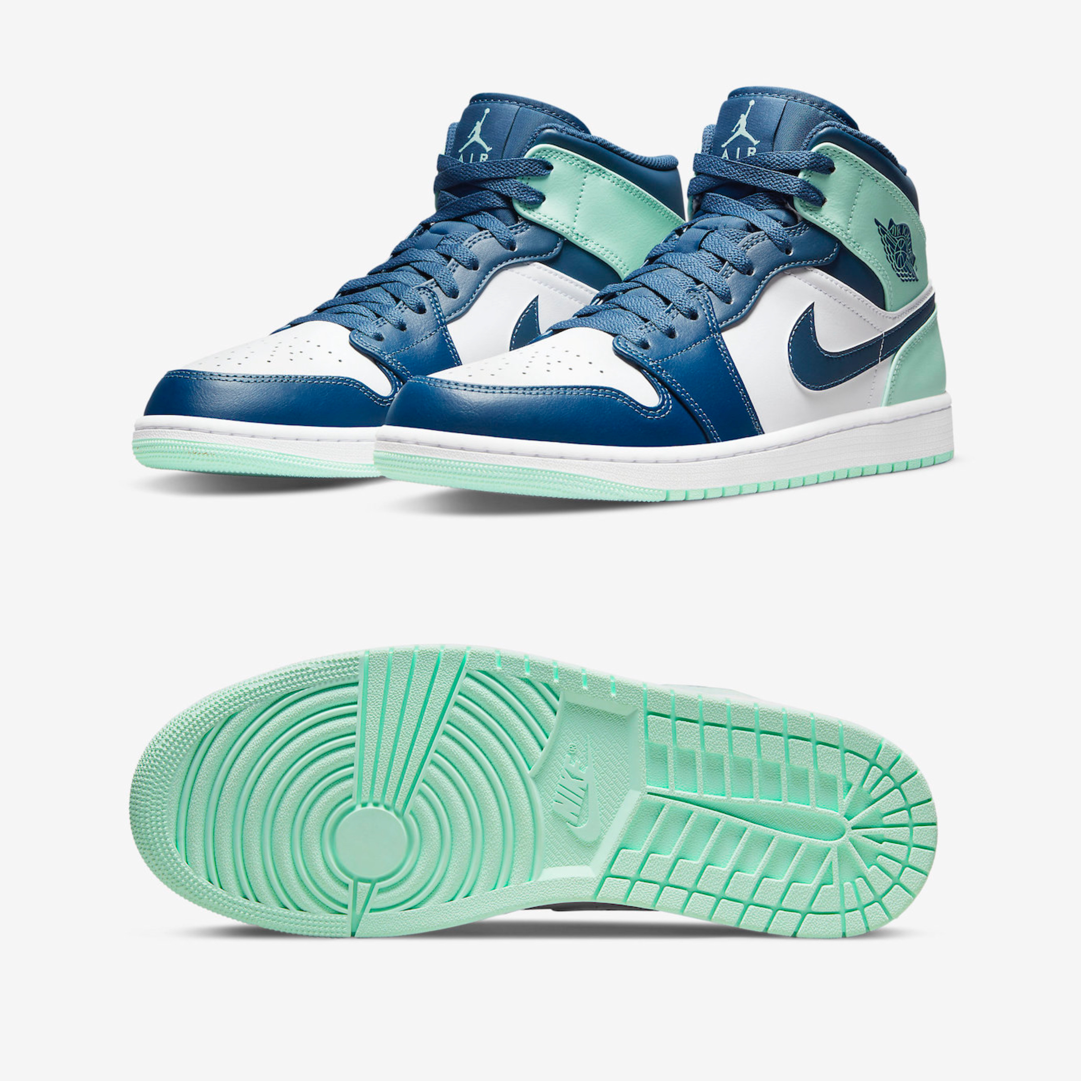 (GS) Jordan 1 Mid Blue Mint, Jordan 1 Mid Blue Mint 착용 스타일 - 2