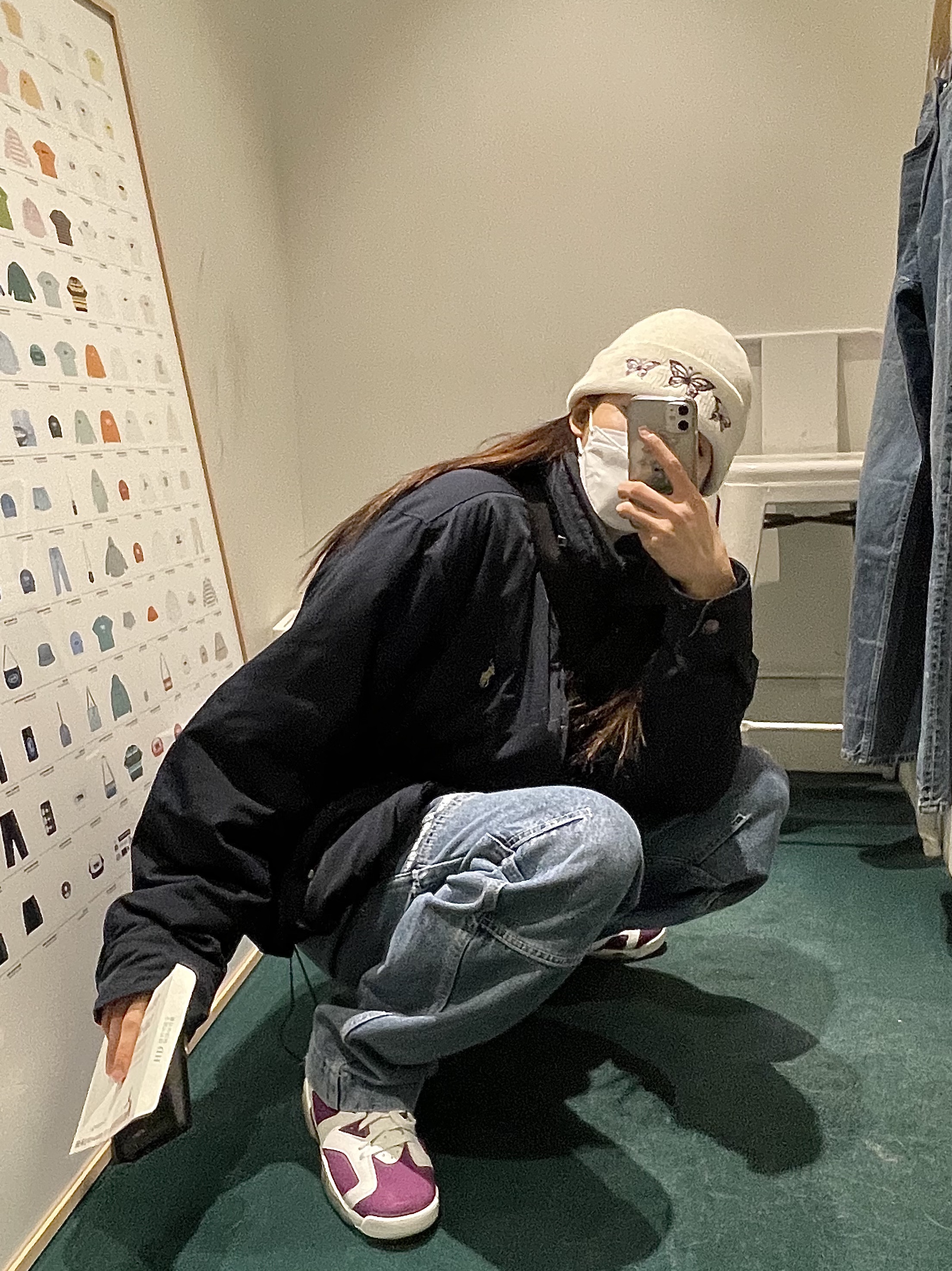 (GS) Jordan 6 Retro Grape, Jordan 6 Retro Carmine 2021 착용 스타일 - 2