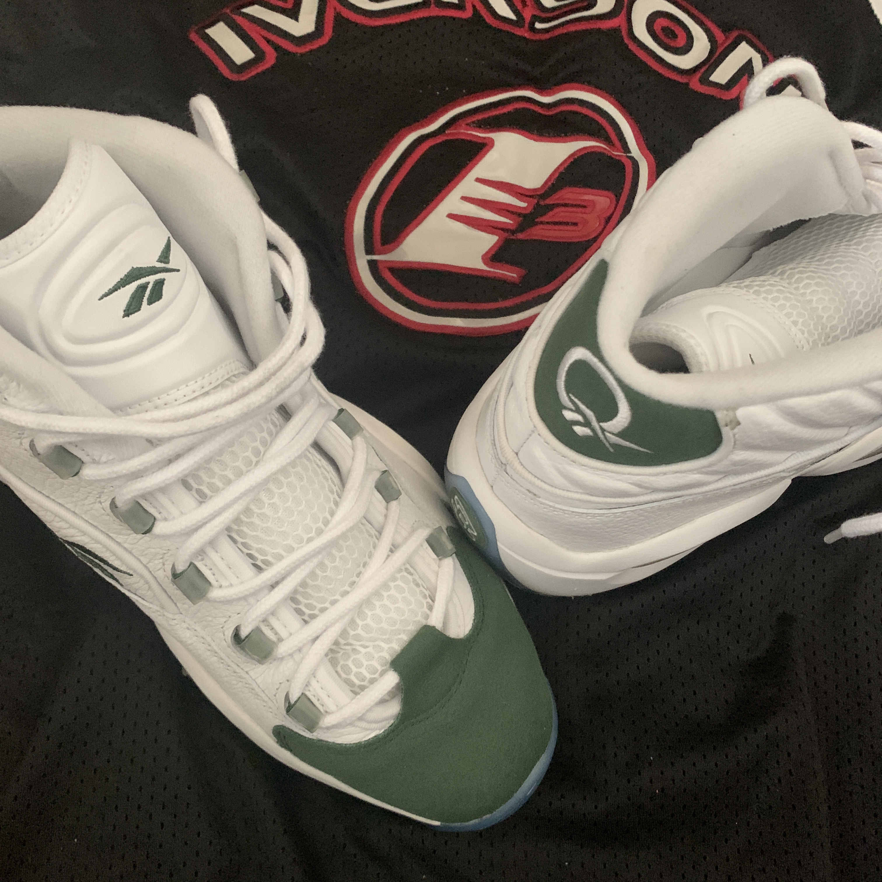 Reebok Question Mid Racing Green 착용 스타일