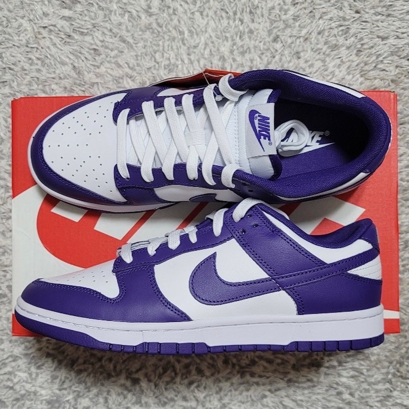 Nike Dunk Low Retro Championship Court Purple 착용 스타일 - 2