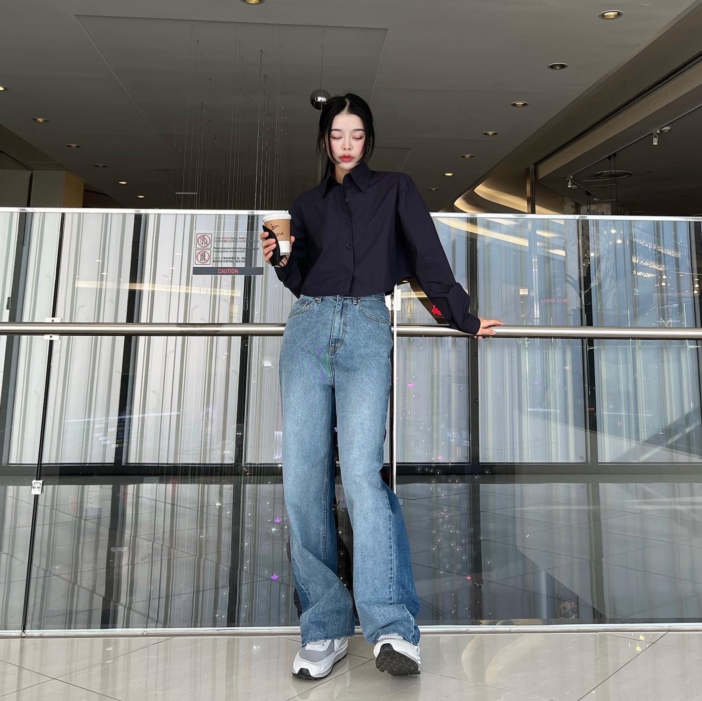 Nike x Sacai x Fragment LDWaffle Light Smoke Grey 착용 스타일 - 1