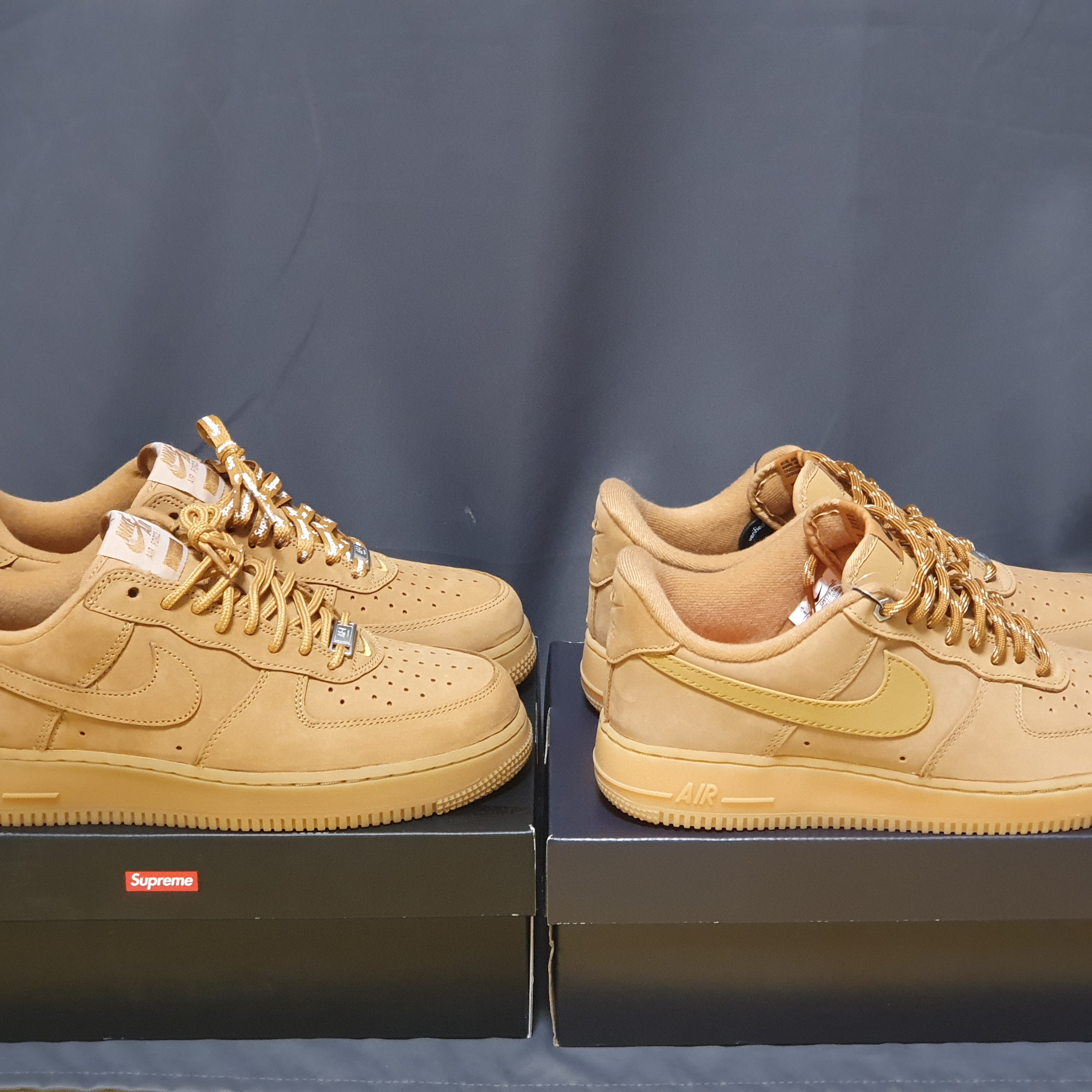 Nike x Supreme Air Force 1 Low Flax, Nike Air Force 1 '07 WB Flax 착용 스타일 - 3