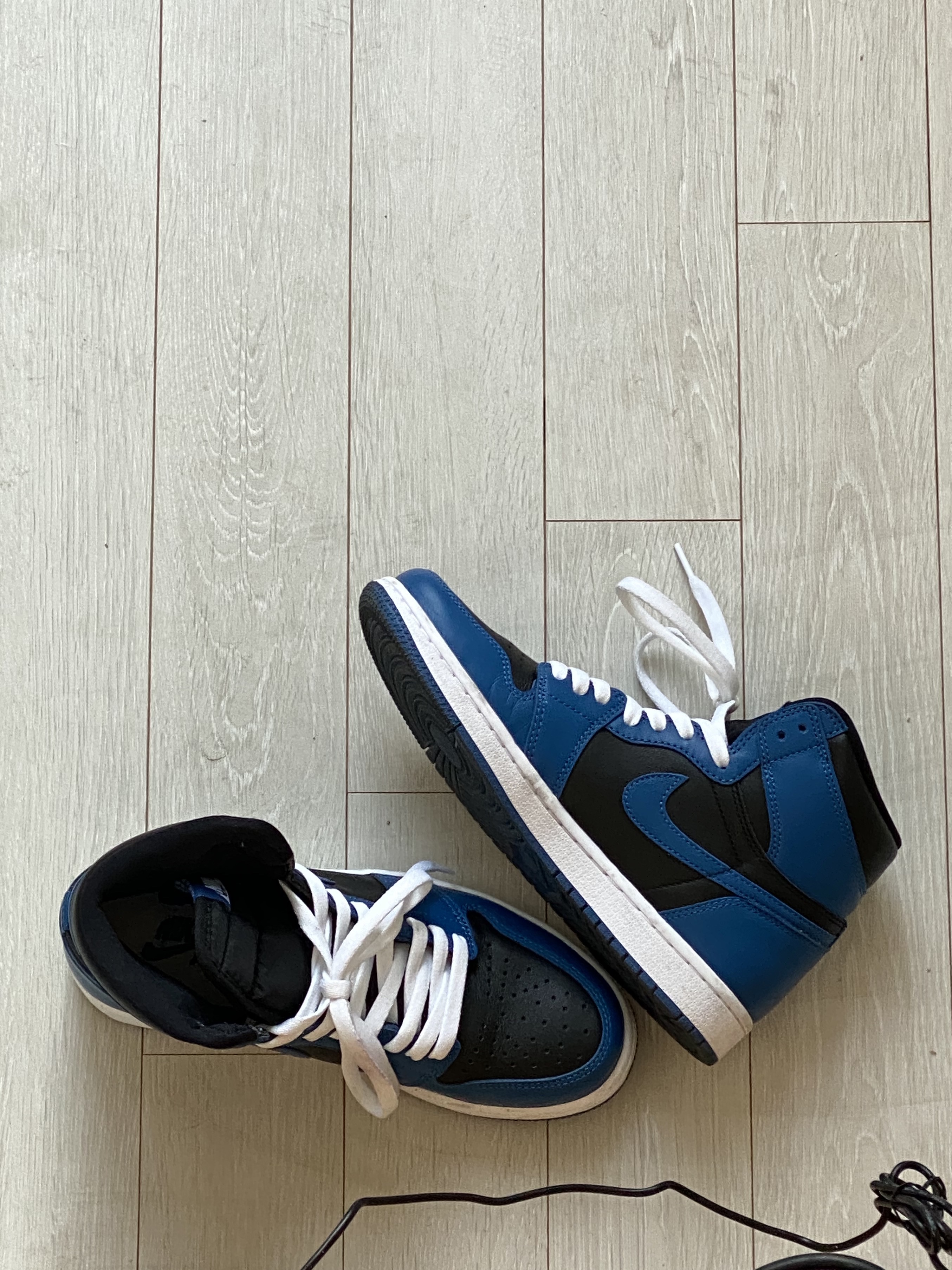 Jordan 1 Retro High OG Dark Marina Blue 착용 스타일 - 2