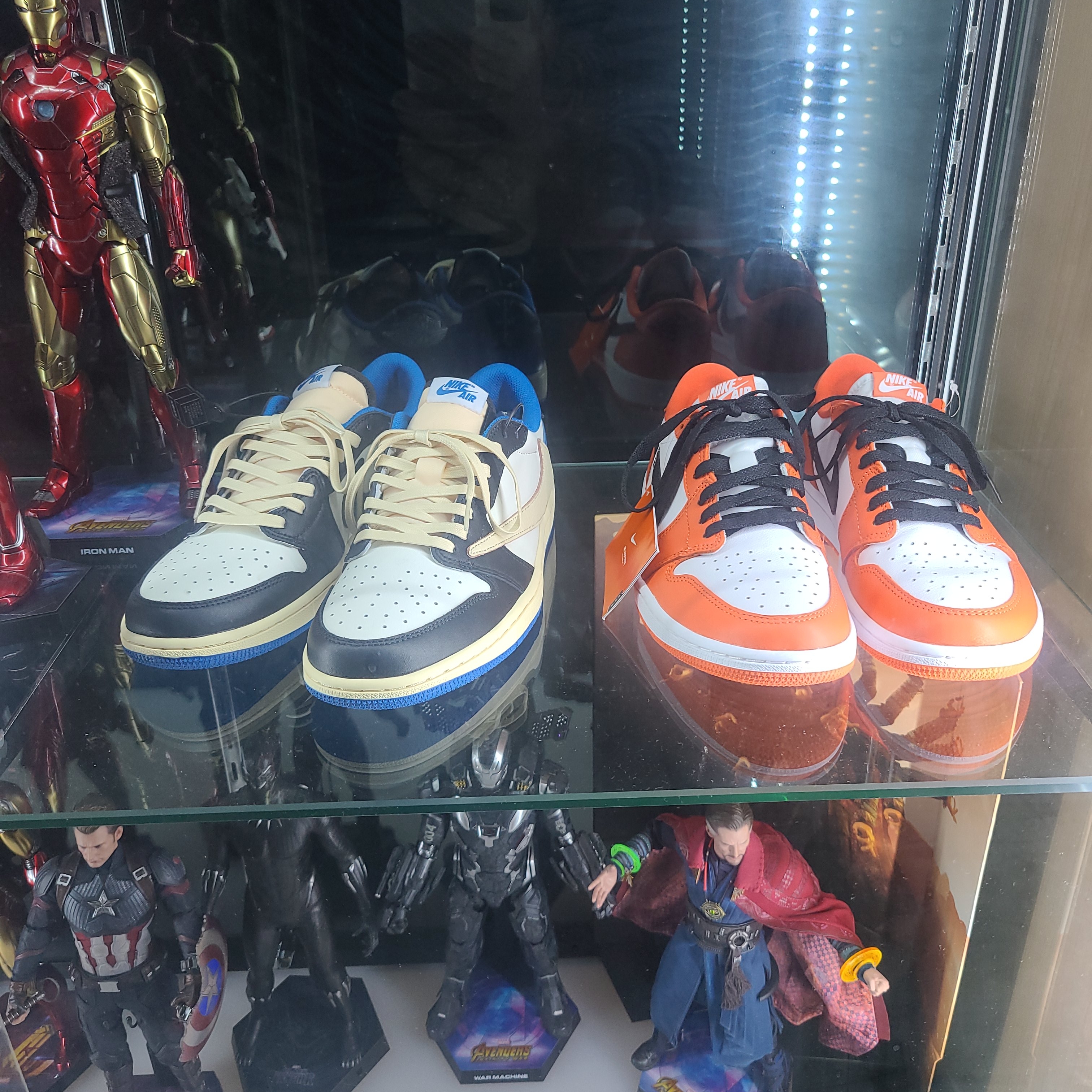 Jordan 1 x Travis Scott x Fragment Retro Low OG SP Military Blue, Jordan 1 Low OG Starfish 착용 스타일