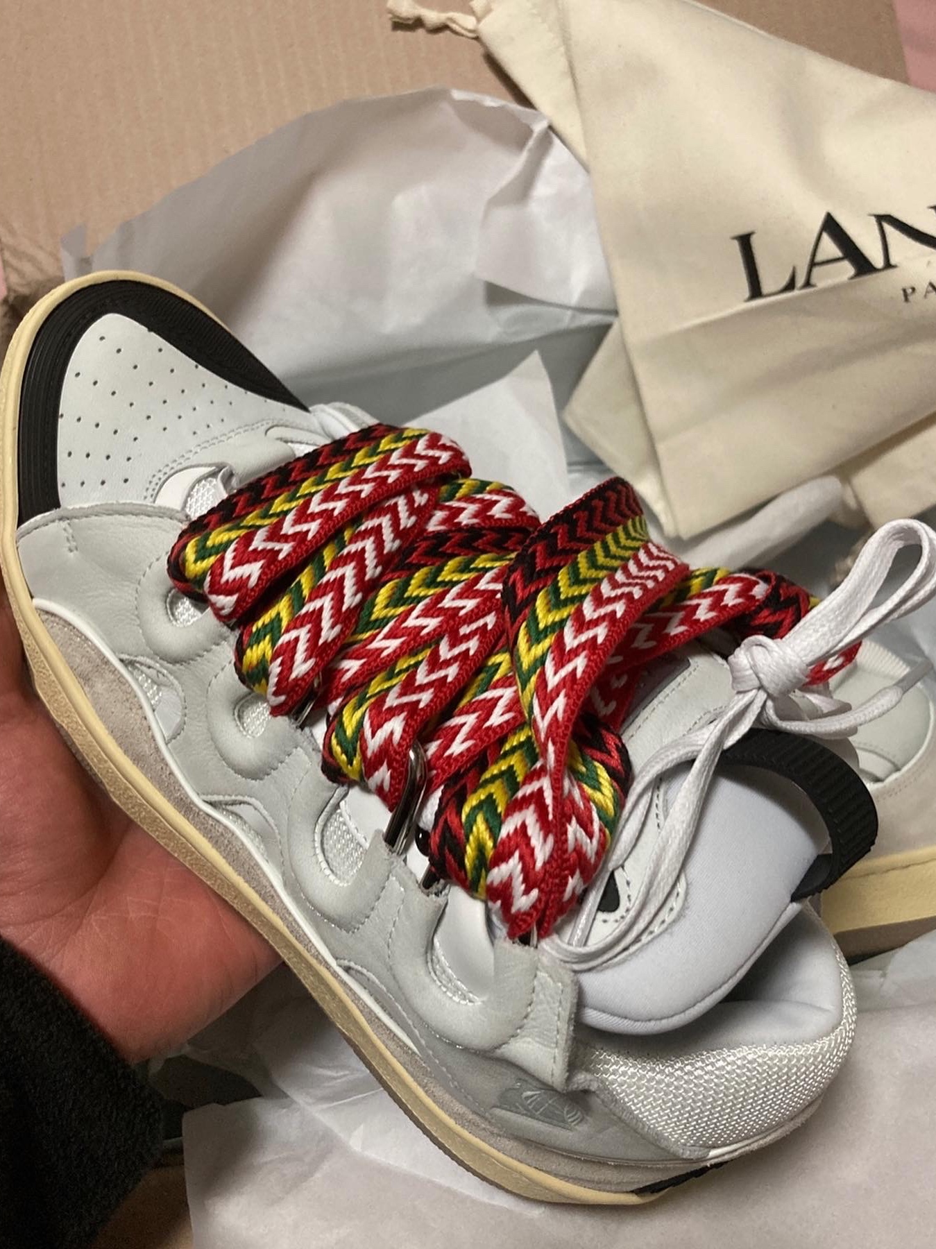 Gallery Dept. x Lanvin Painted Curb Sneakers White 착용 스타일 - 2
