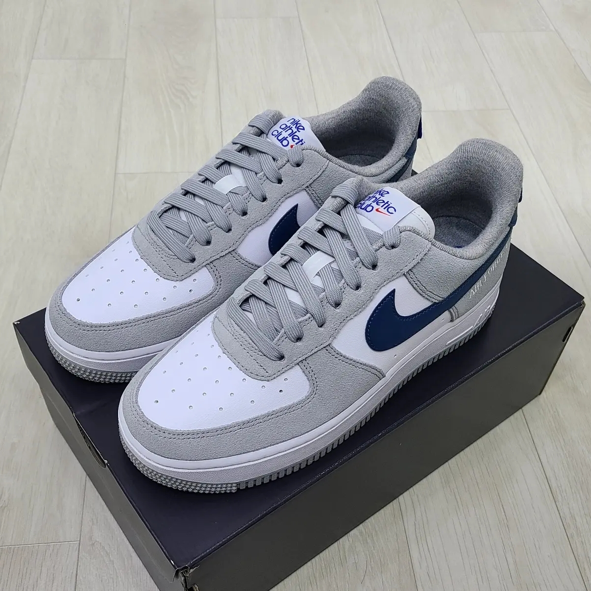 Nike Air Force 1 '07 LV8 Athletic Club Light Smoke Grey Marina, (TD) Nike Force 1 LV8 Athletic Club Light Smoke Grey Marina 착용 스타일 - 2