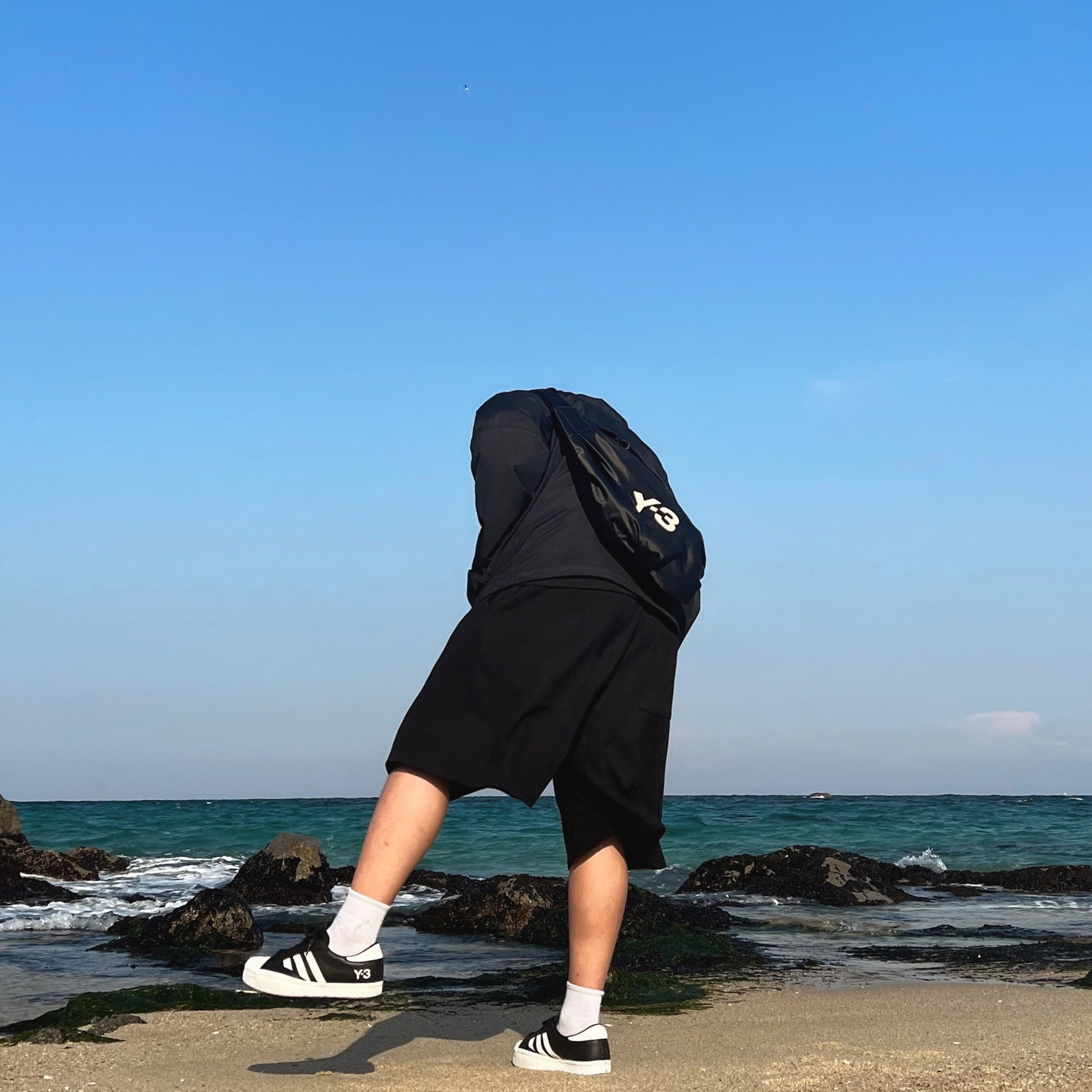 Y-3 Yohji Star Black White 착용 스타일