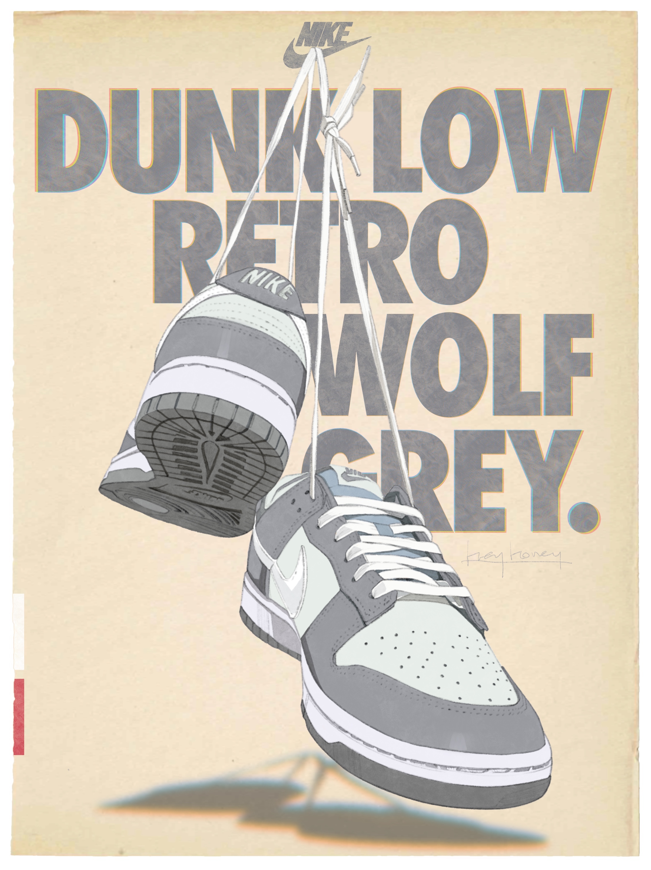 Nike Dunk Low Retro Wolf Grey 착용 스타일 - 1