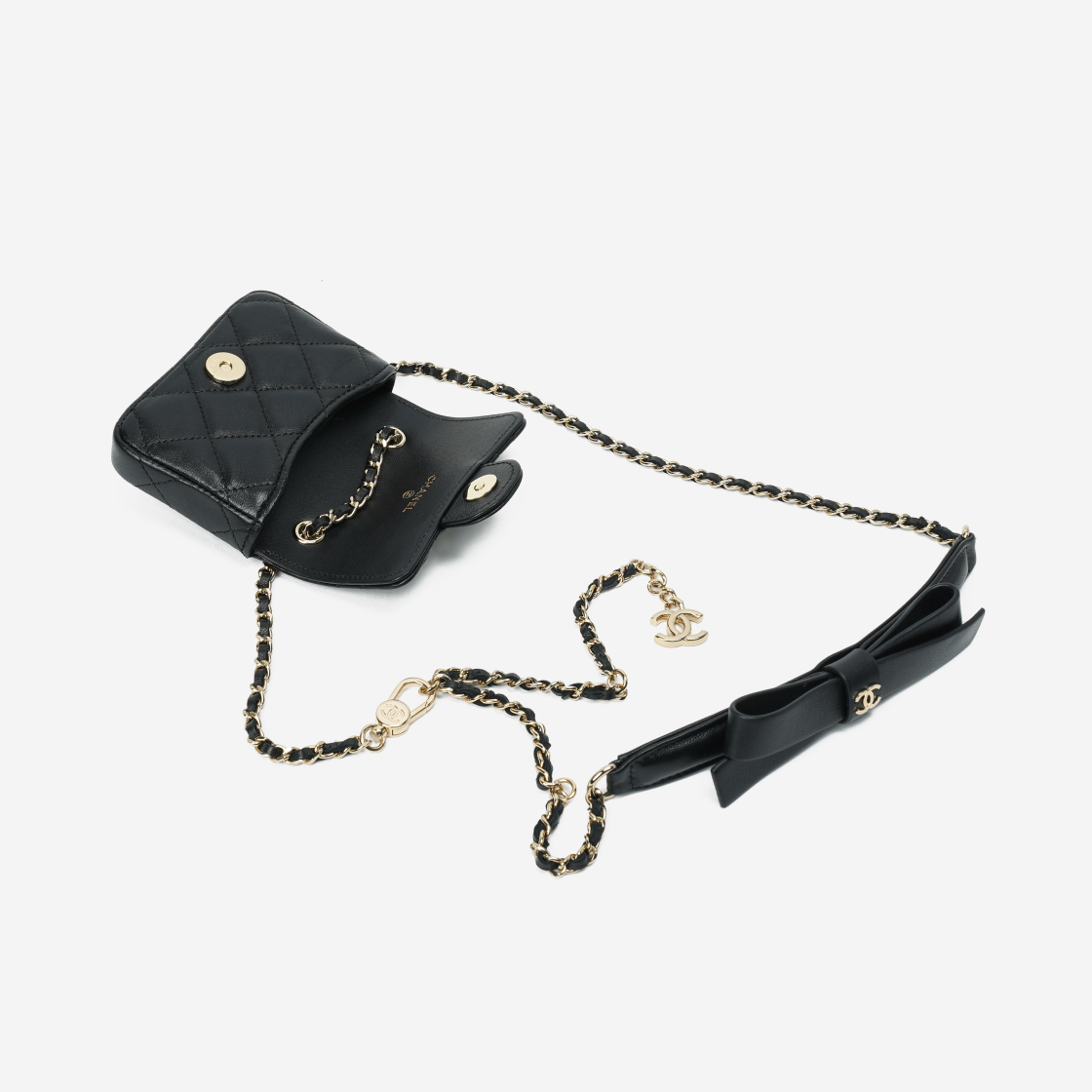 샤넬 벨트백 램스킨 & 골드 메탈 블랙(Chanel Belt Bag Lambskin & Gold Black) - 2
