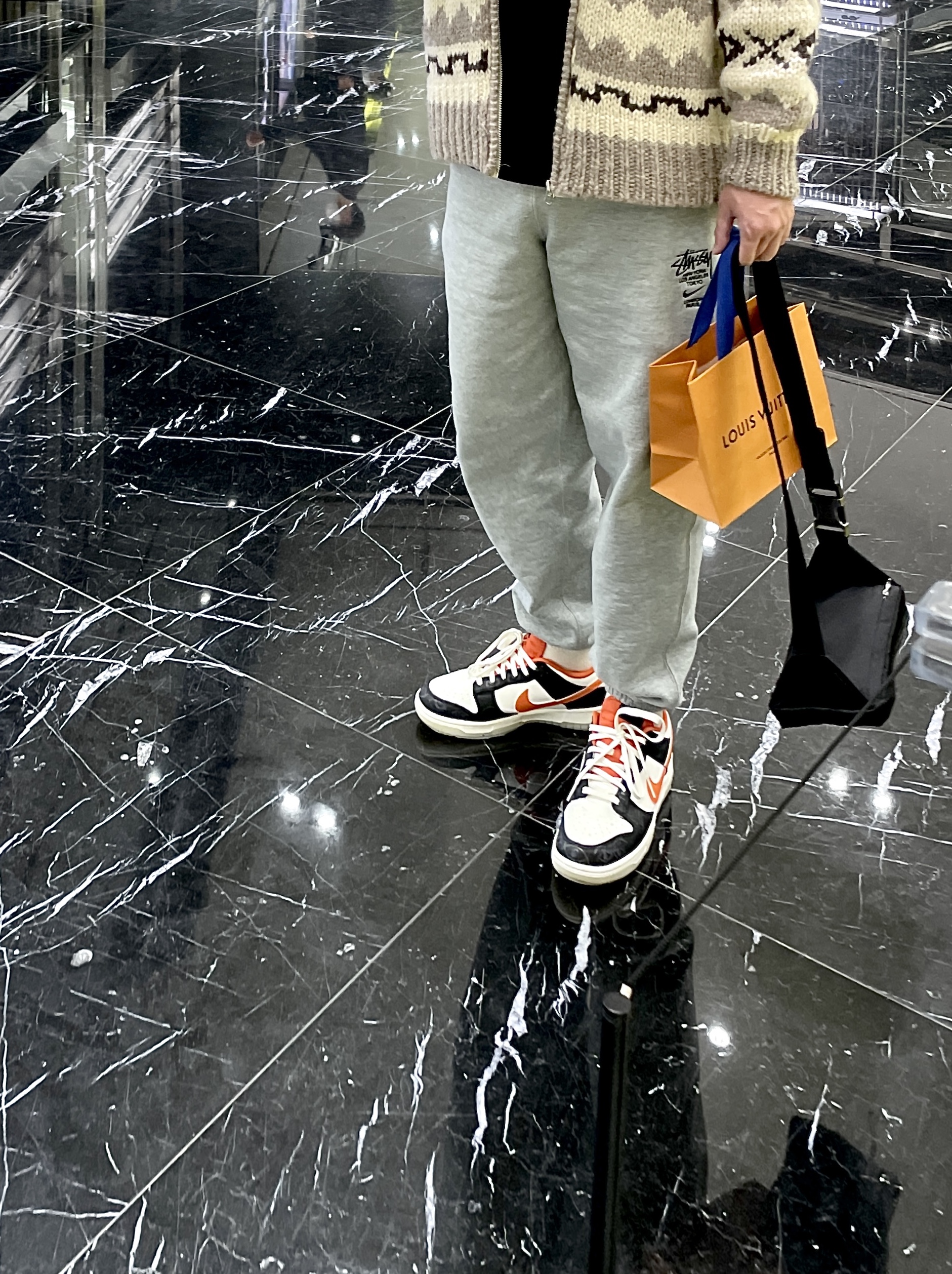Nike x Stussy NRG ZR Fleece Pants Heather Grey - US/EU, Nike Dunk Low Retro PRM Halloween 착용 스타일 - 2