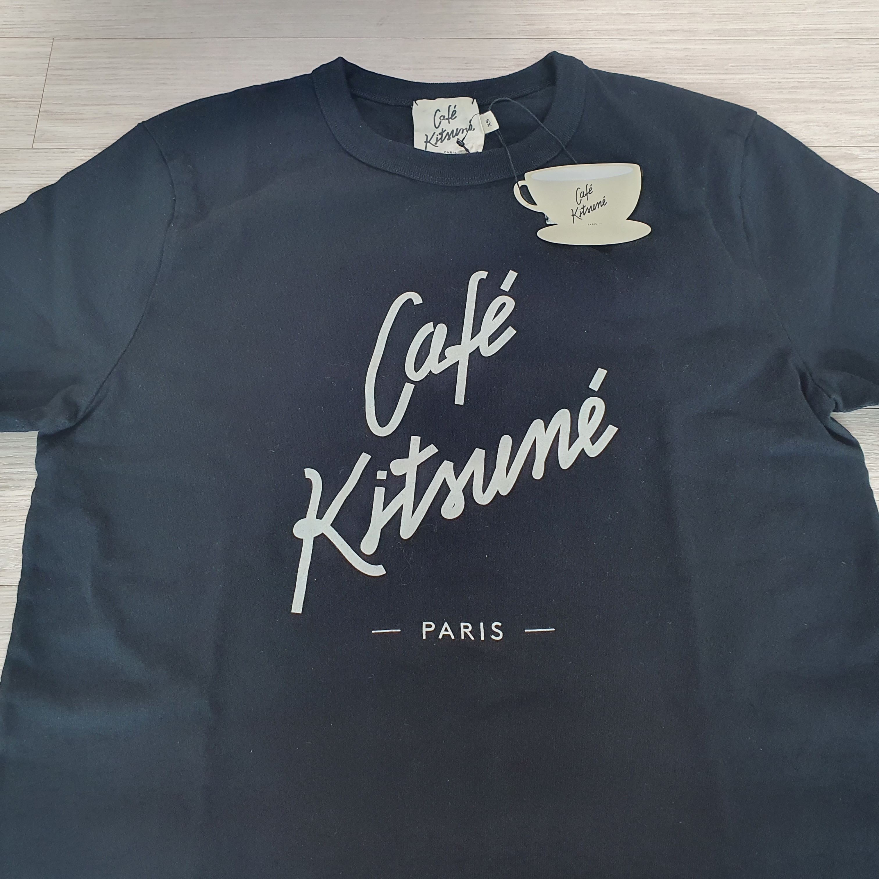 Maison Kitsune Cafe Kitsune T-Shirt Black 착용 스타일