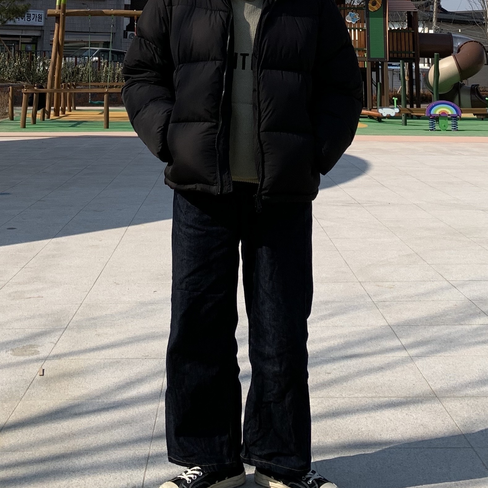 Essentials Knit Pullover Hoodie Pistachio - 21FW, Converse x Play Comme des Garcons Chuck 70 Ox Black 착용 스타일