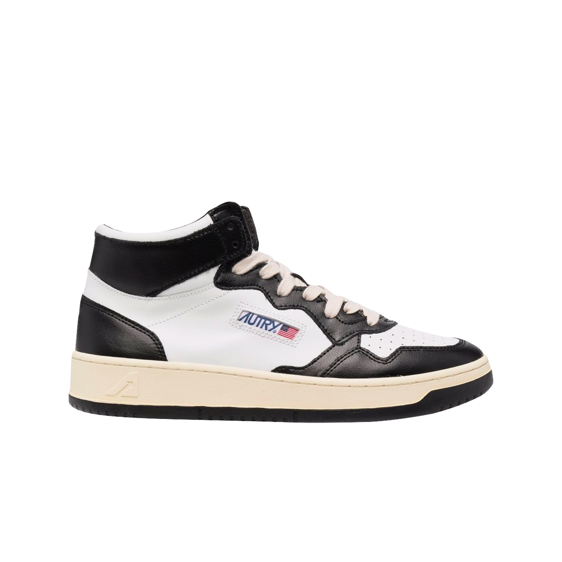 오트리 메달리스트 미드 레더 스니커즈 블랙 화이트(Autry Medalist Mid Leather Sneakers Black White)