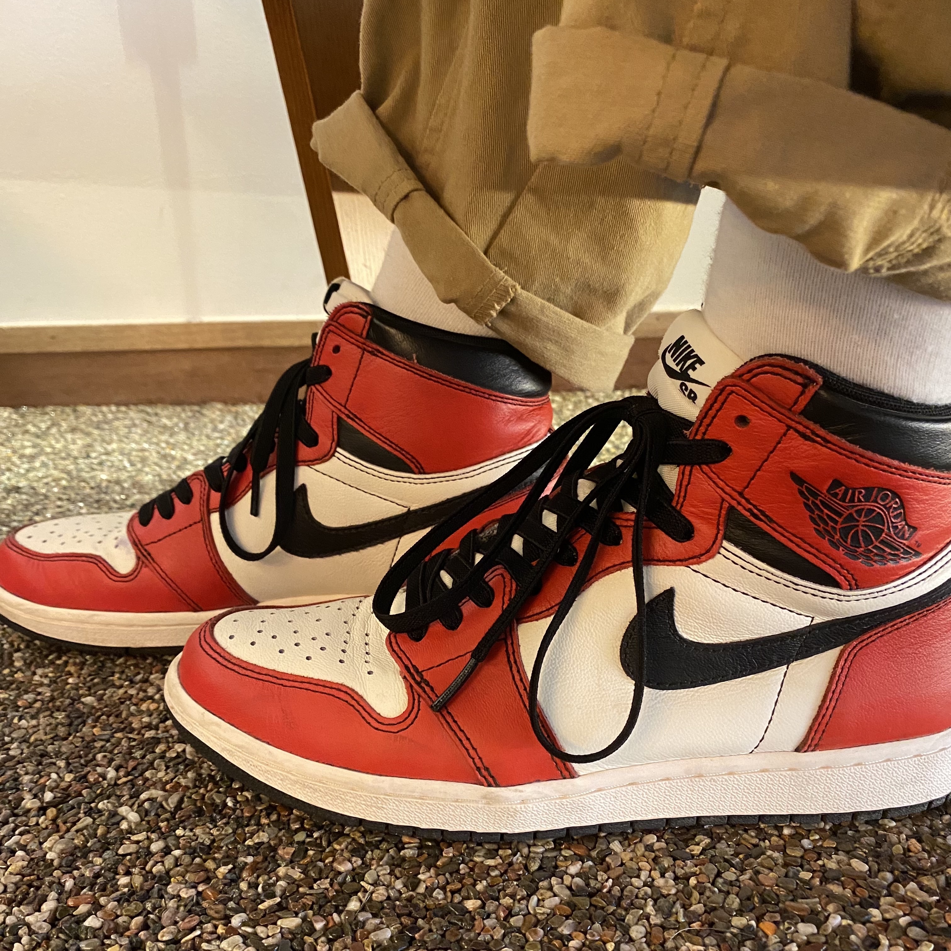 Jordan 1 Retro High OG Defiant SB LA to Chicago, Jordan 1 Retro High OG Chicago 2015 착용 스타일